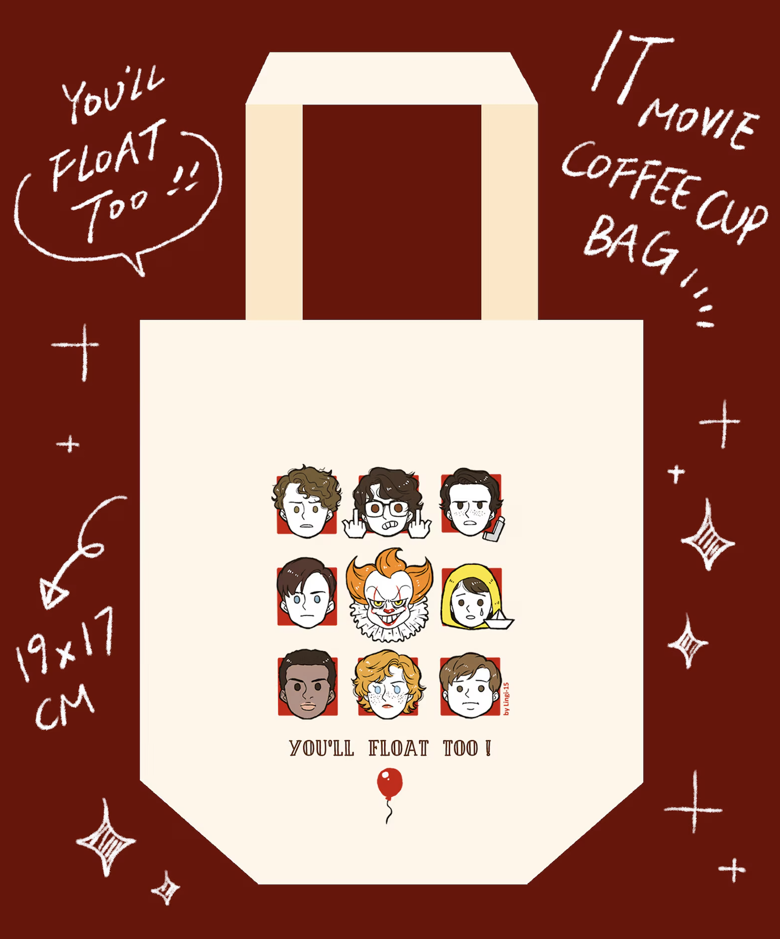 Lingishop✨You’ll Float Too! IT 牠 小丑回魂 帆布飲料袋 迷你收納袋