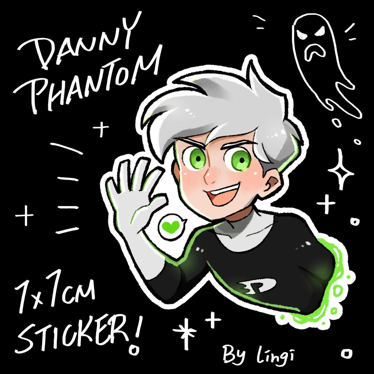 Lingishop✨Danny Phantom 幻影丹尼 👻💚 閃亮亮 銀河貼紙