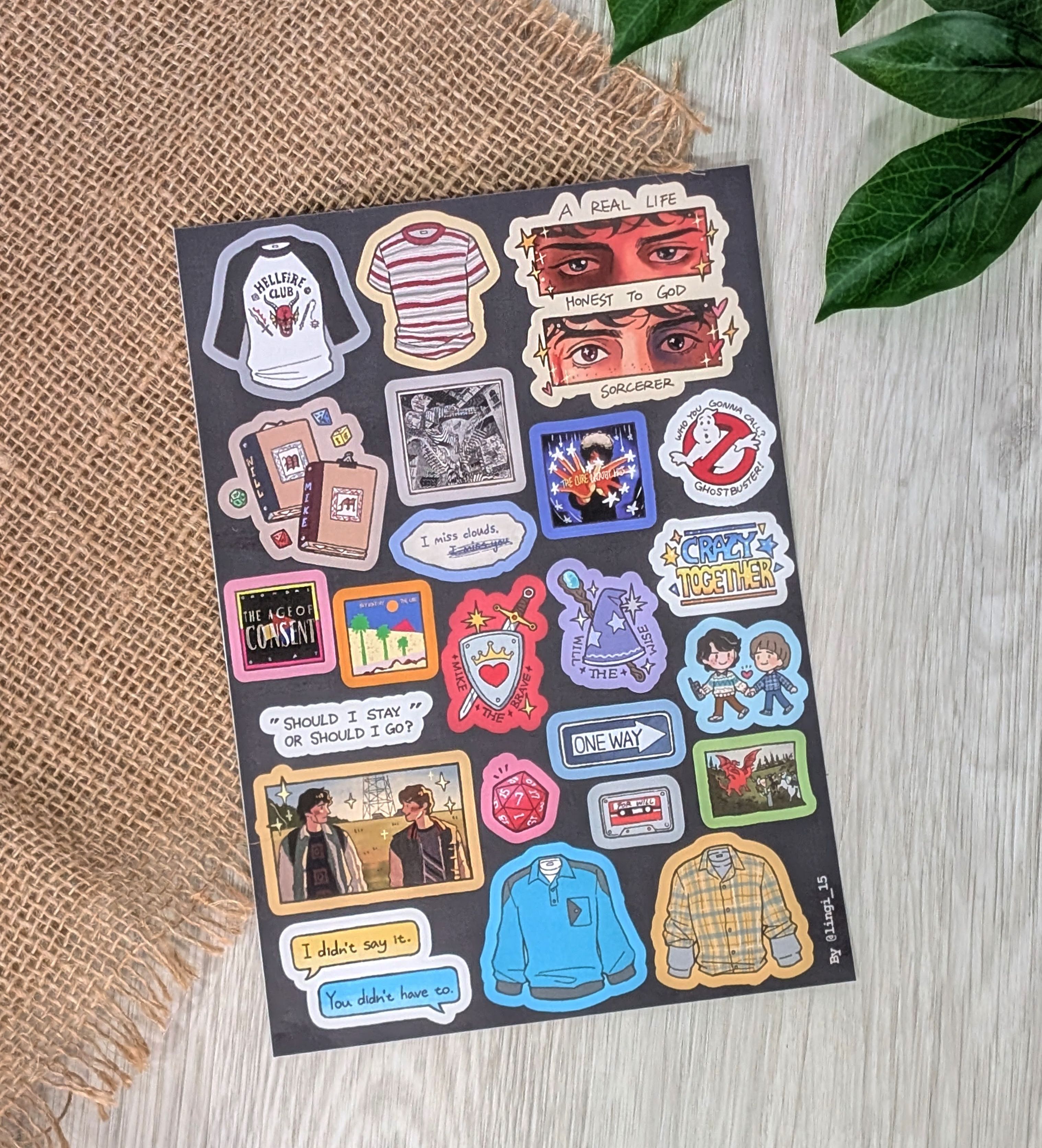 Lingishop✨Stranger Things 怪奇物語 Byler 刀模貼紙 圖鑑貼紙