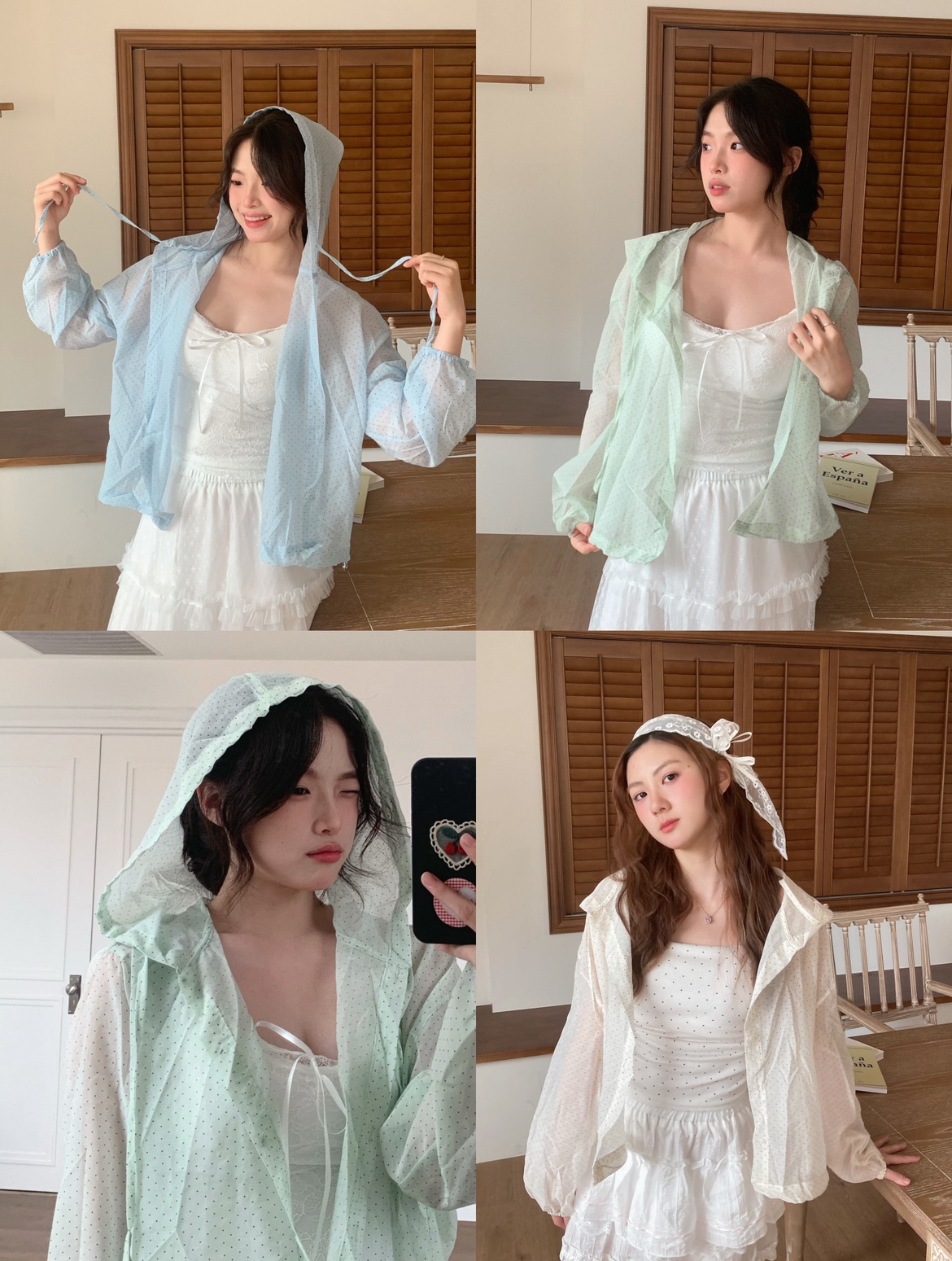 J27 夏日必買波點透氣防曬連帽外套🤍