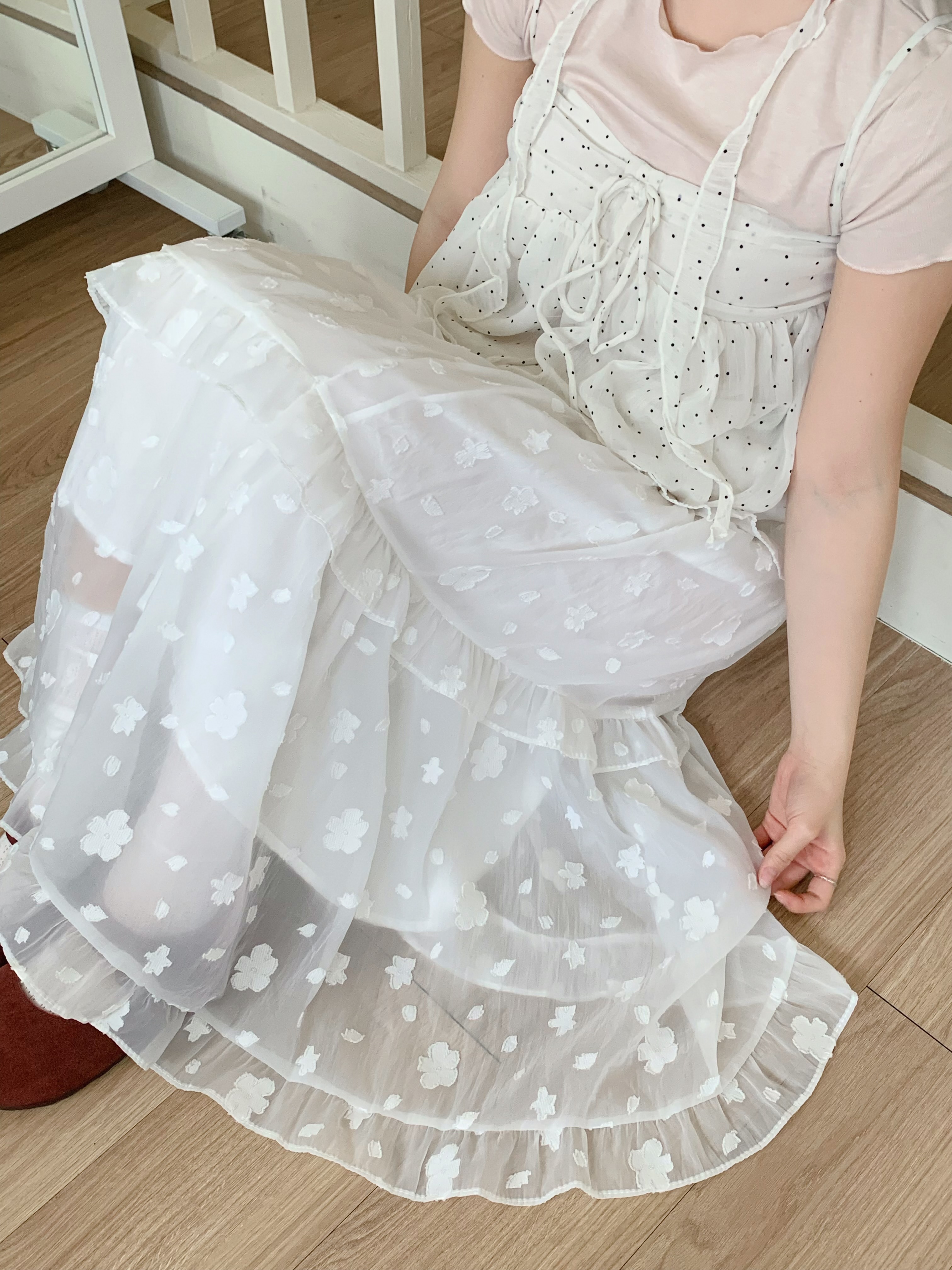 J25 仙女小花薄紗蛋糕裙✿
