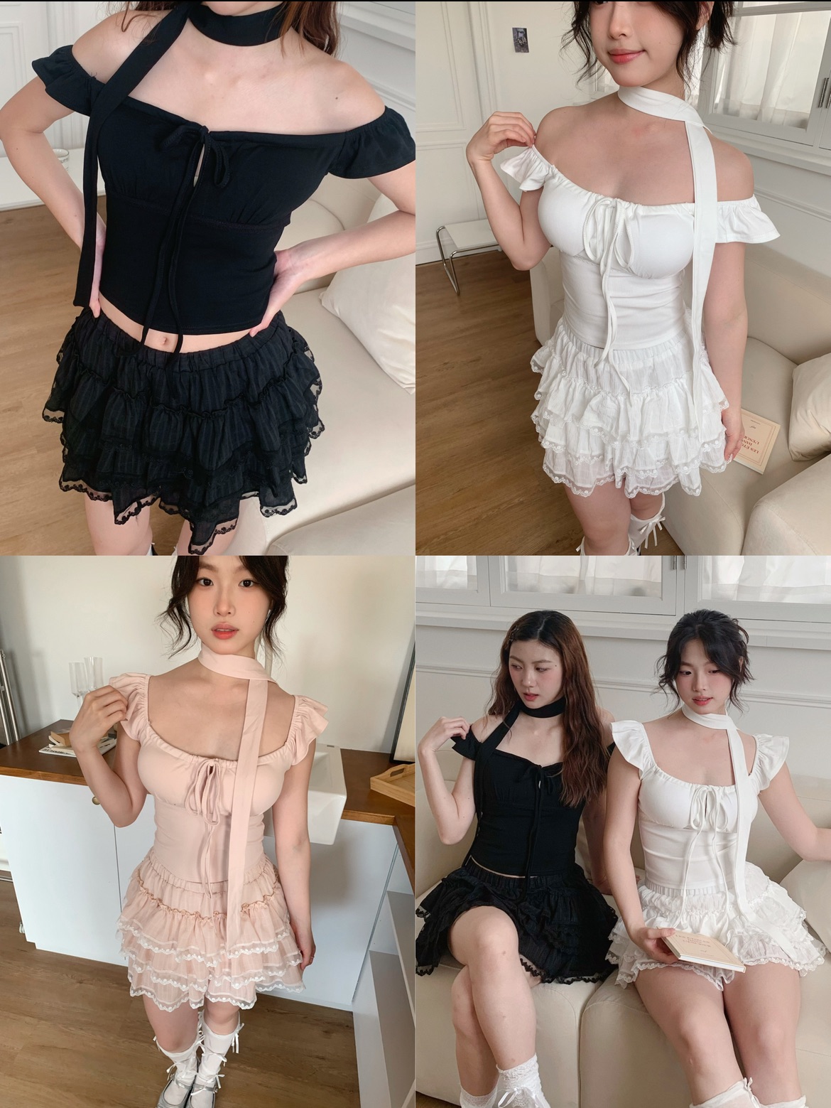 J21 帶胸墊兩穿絕美小飛袖掛脖上衣💕