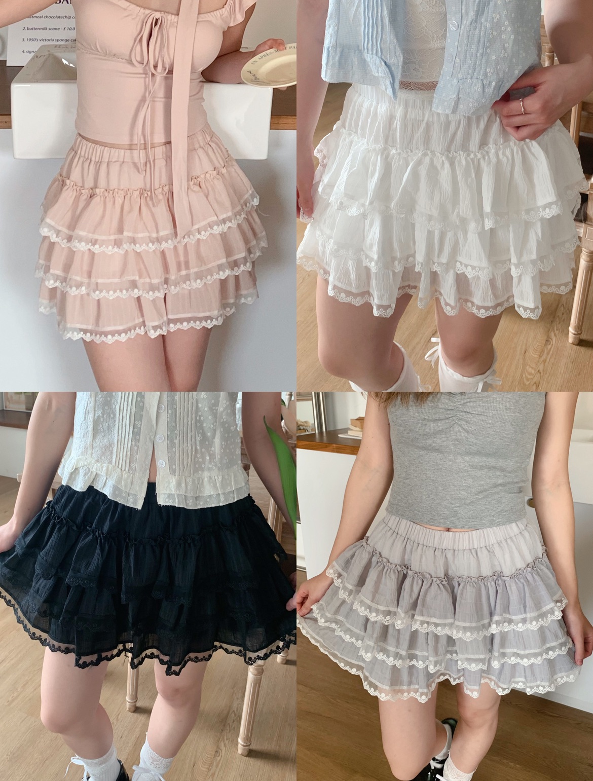 J22 仙女小花薄紗蛋糕裙✿