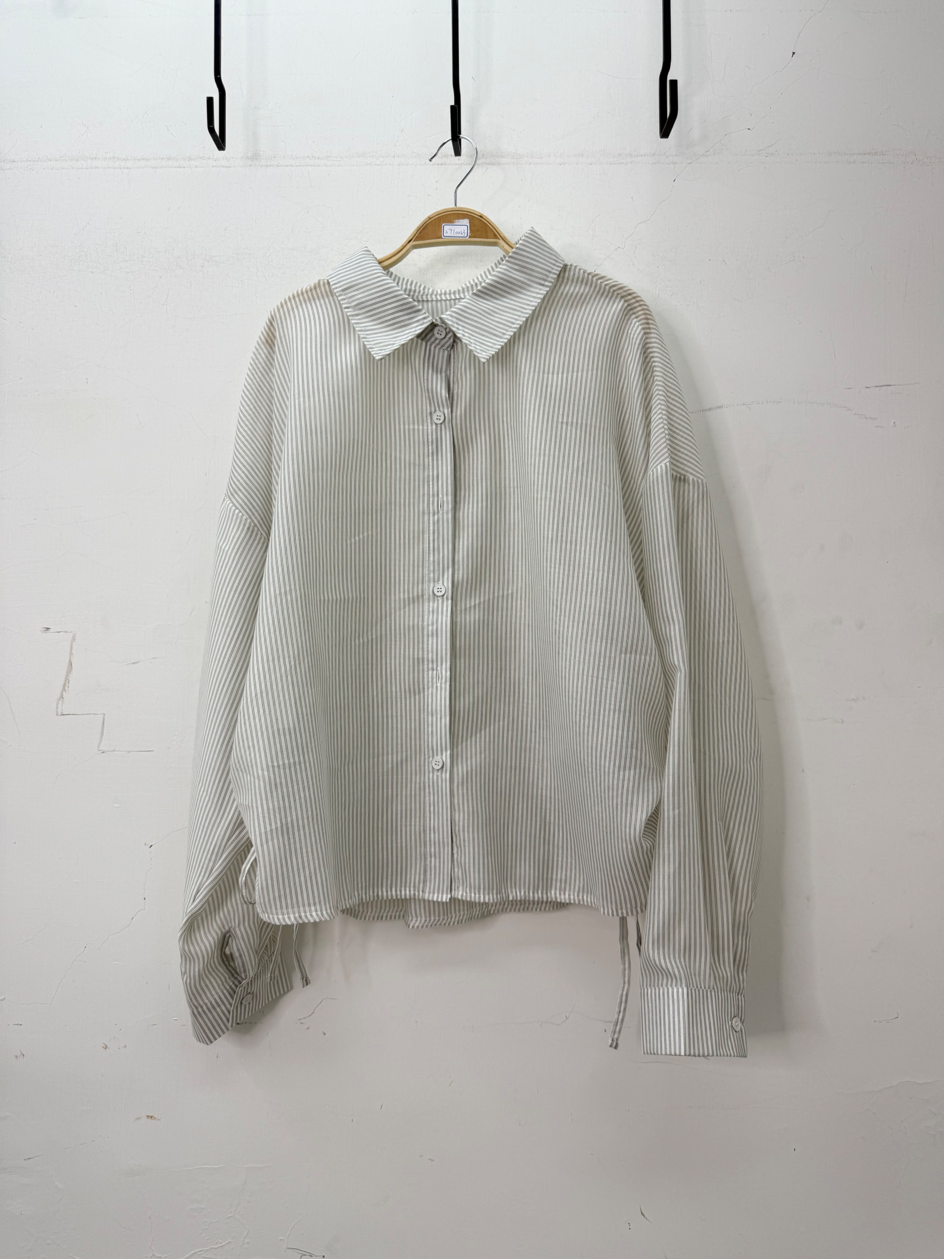 #27100 夏天必買！ 直條抽繩襯拉（1色）