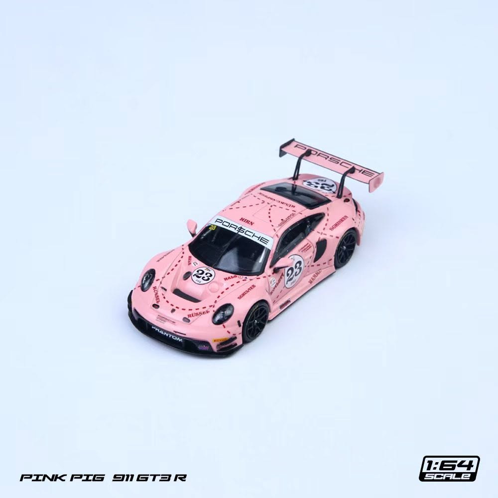SR 1:64 保時捷911 GT3 R 粉豬涂裝合金模型