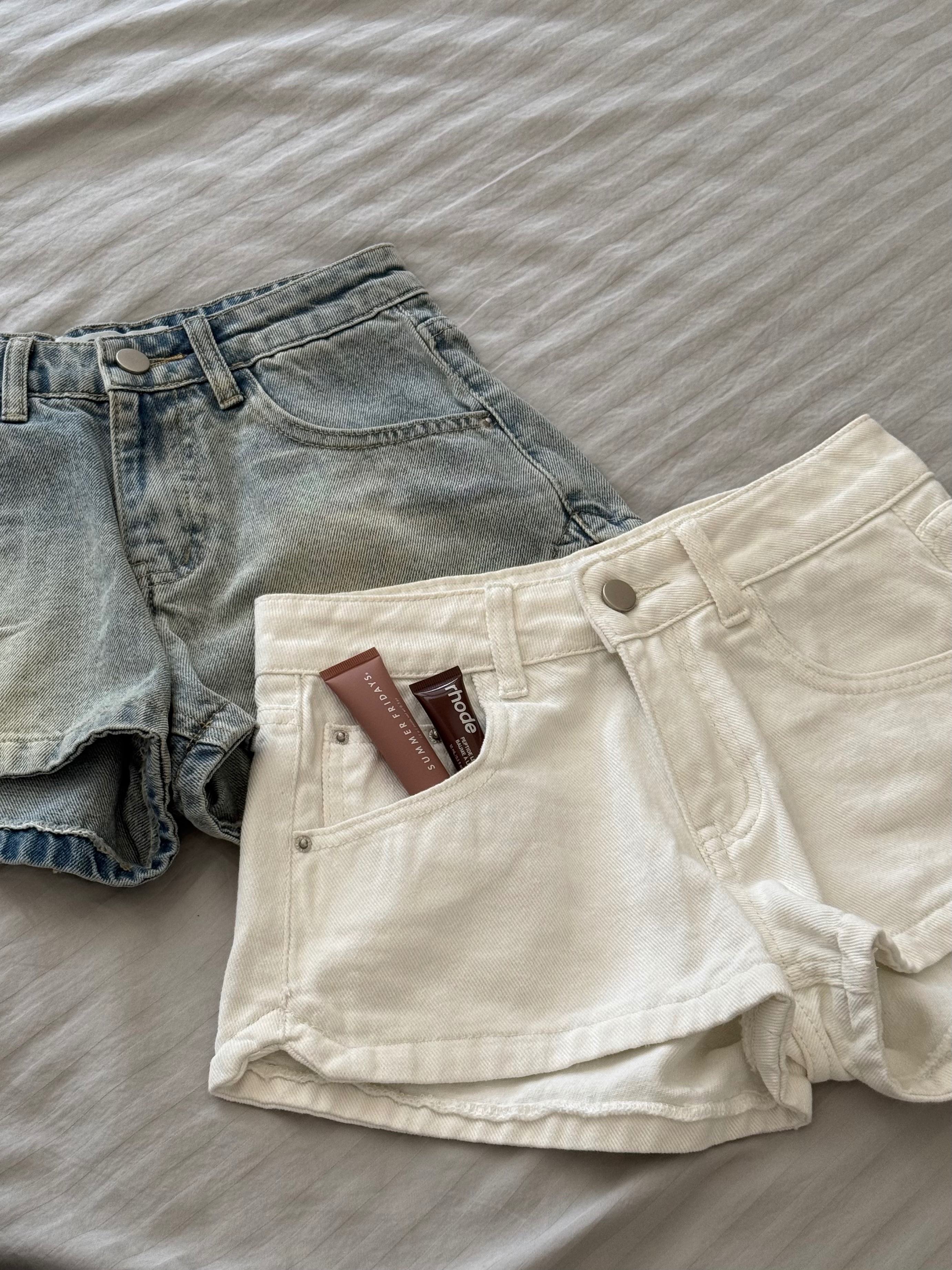S12 | Denim Vibe 牛仔高腰短褲（2 colors）