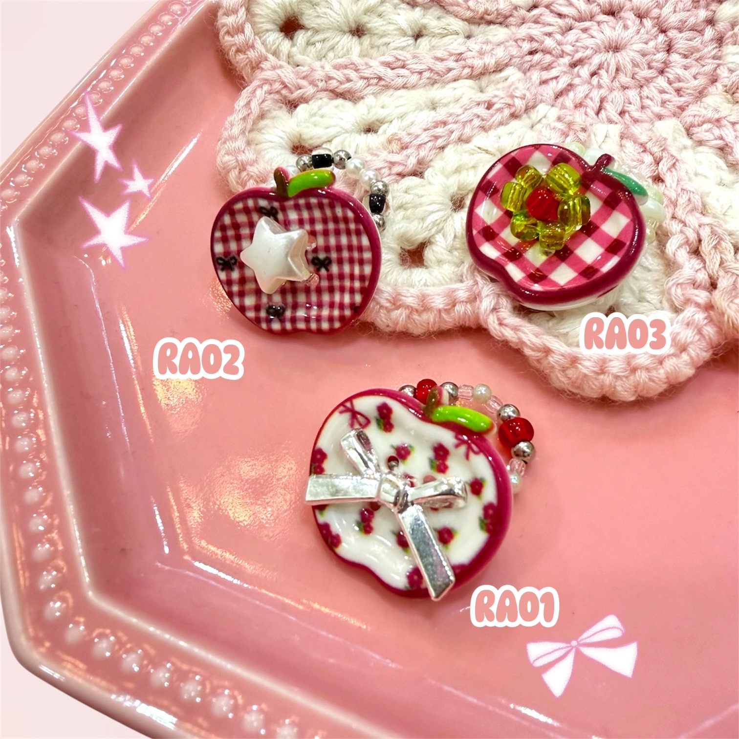 ꒰১蘋果風味໒꒱系列彈性戒指