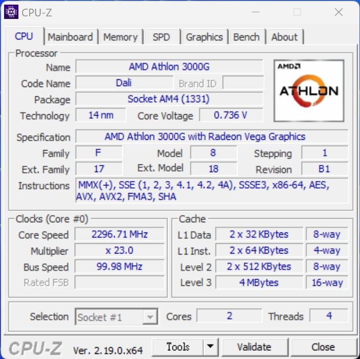 AMD Athlon 3000G 處理器 AM4腳位