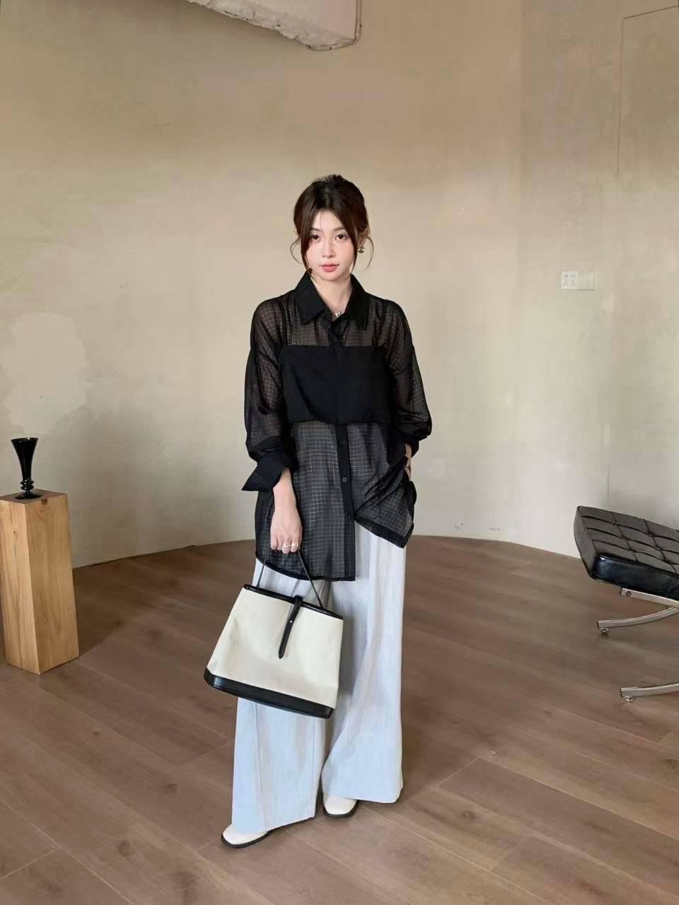 透紗兩件式襯衫