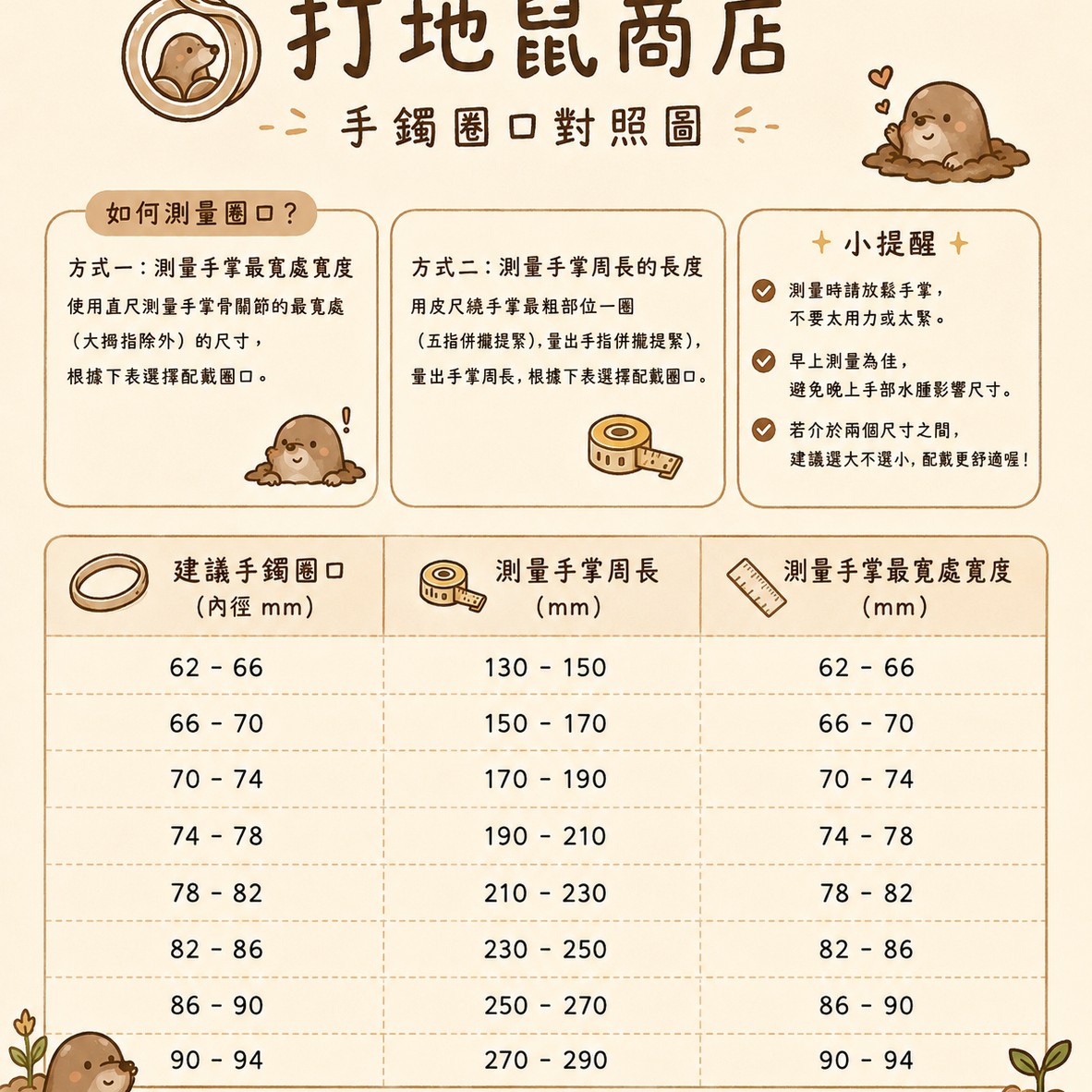 其他手鐲（B區） 56-64圈口