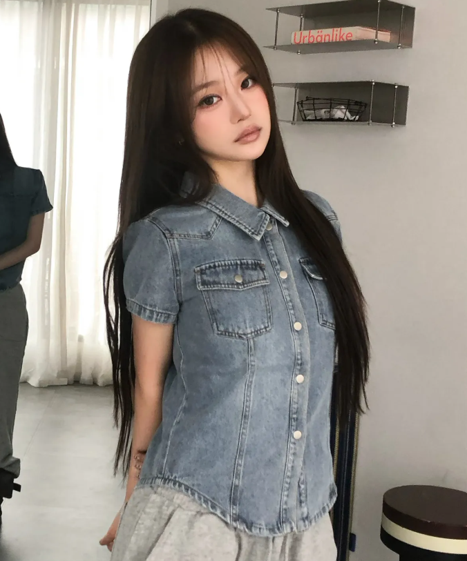 AMES💫DENIM SHORTSLEEVE SHIRTS 3color