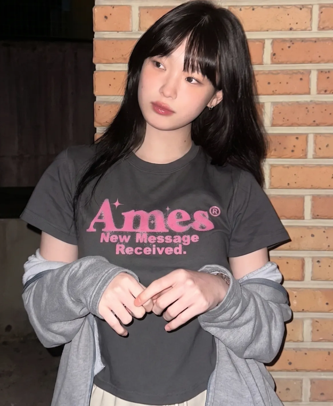 AMES💫ROUND HEM CROP TEE 7color