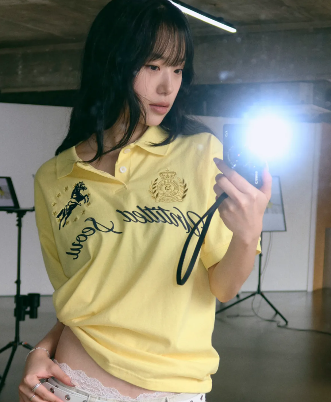 【男女版型】UNTITLED💫Unicorn Crest Polo Crop Short Sleeve 5color