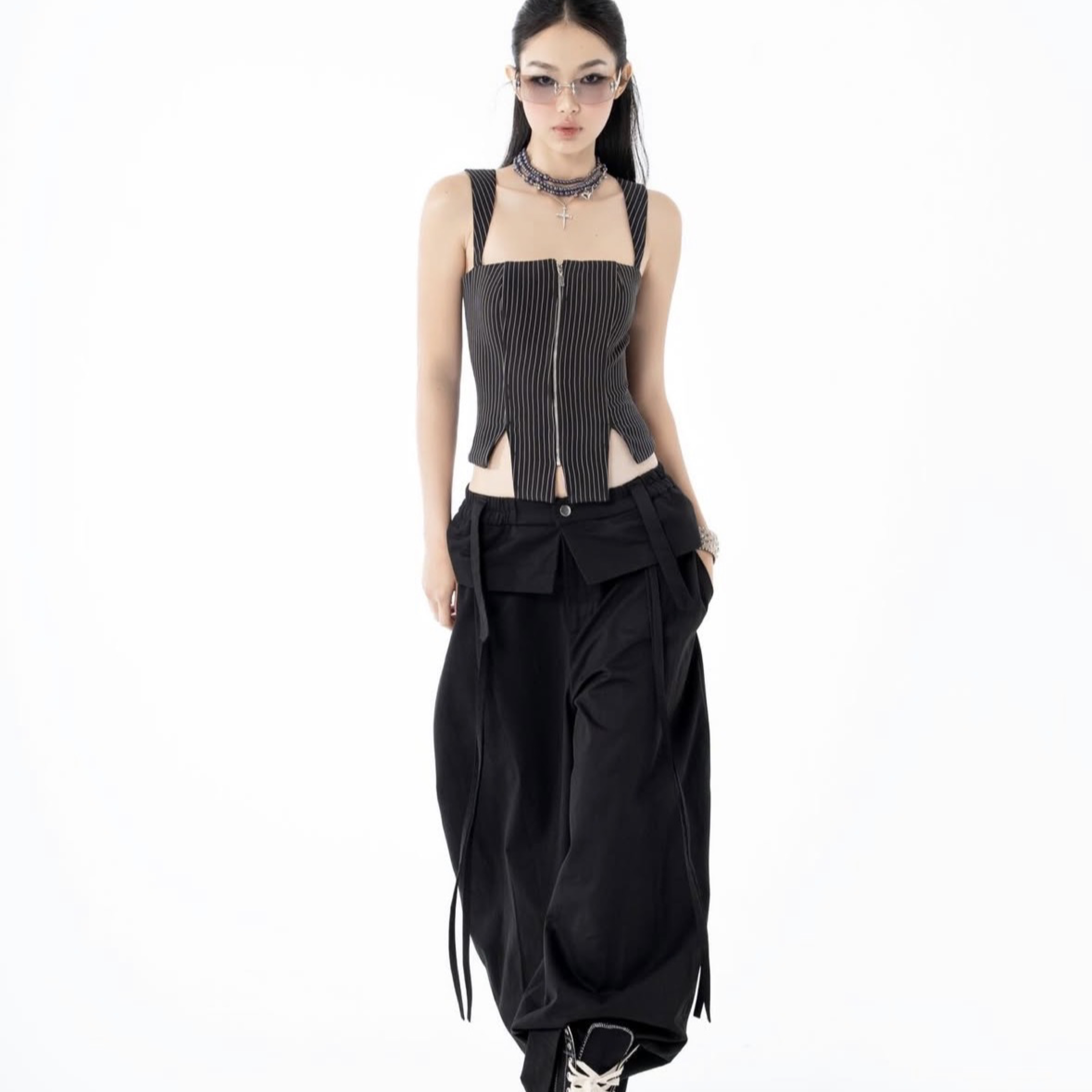 Hoo Design｜開衩條紋背心