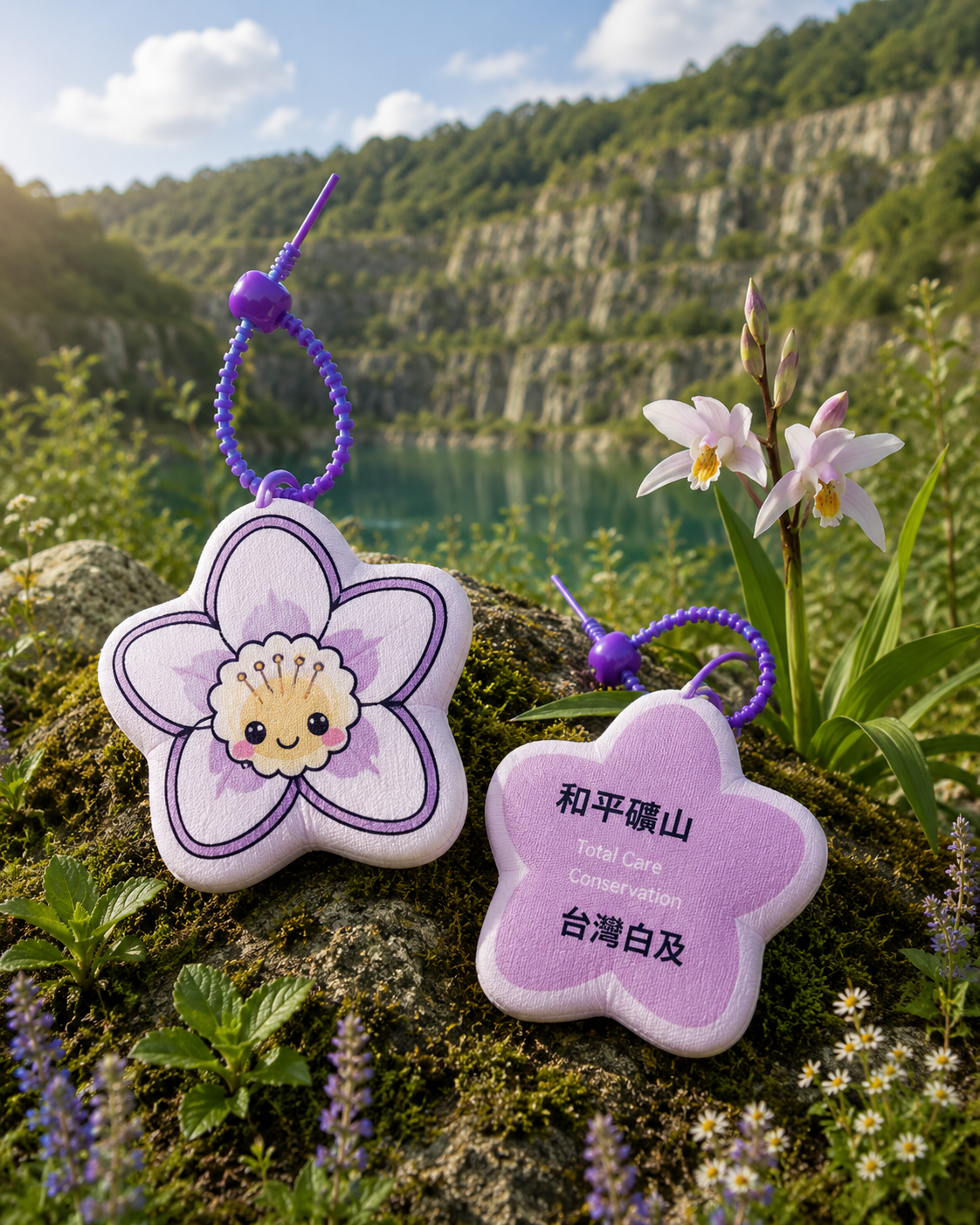 台泥台灣白及造型鑰匙圈