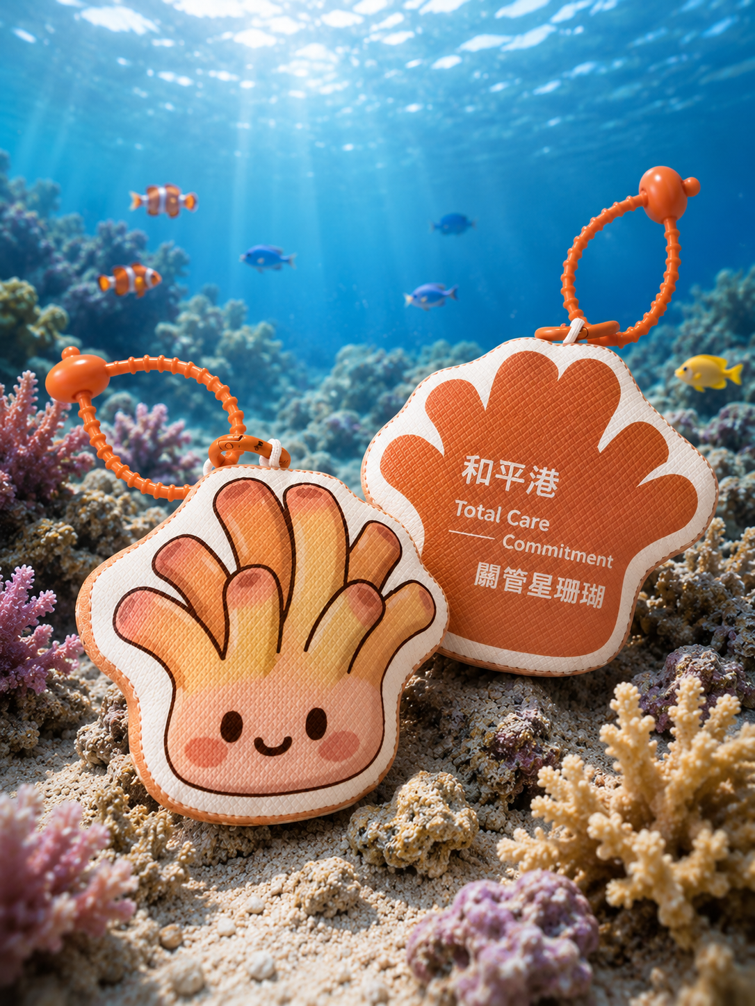 和平港圓管星珊瑚造型鑰匙圈