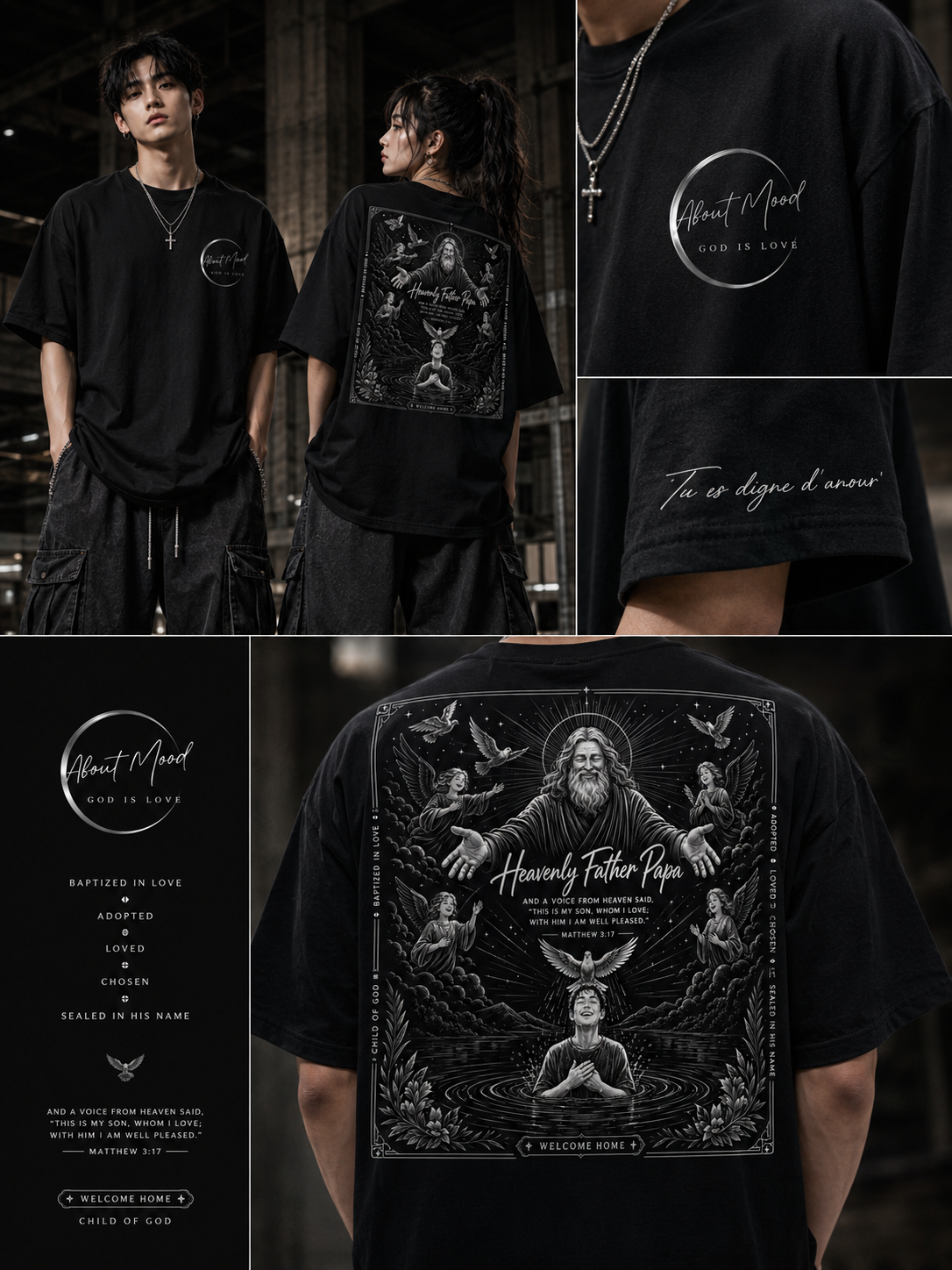【Agape Studio】受洗禮物 Heavenly Father 基督徒 信仰T恤 厚磅純棉 短袖上衣 教會禮物