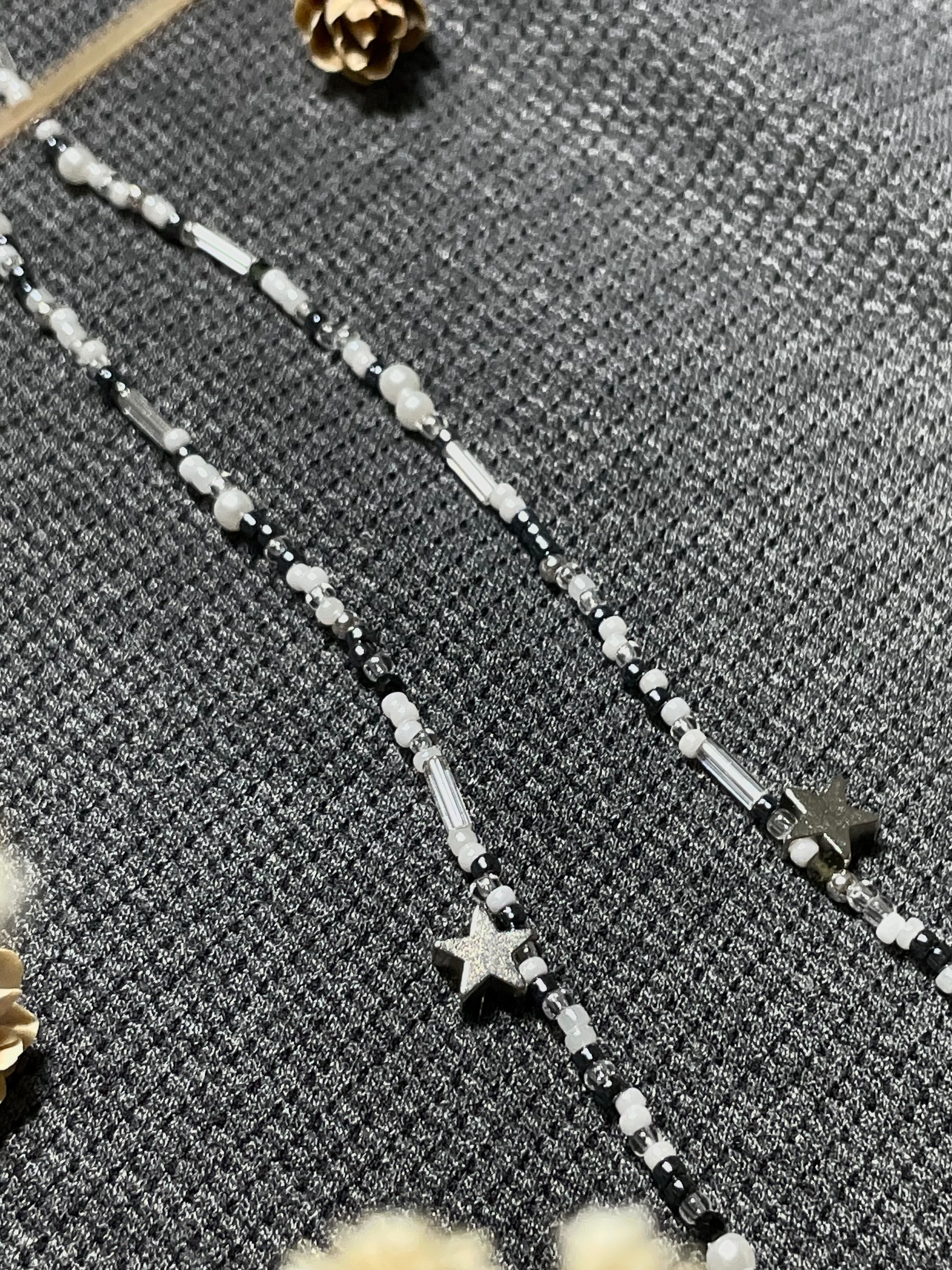 黑白個性星星兩用項鍊✰₊⊹