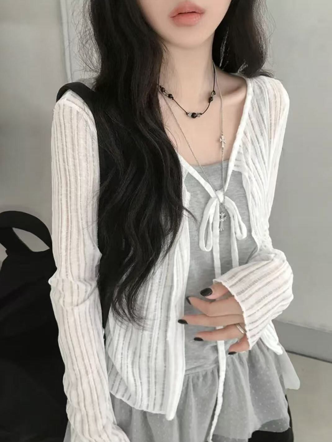 ꒰夏日必入-韓系簍空防曬罩衫꒱♡