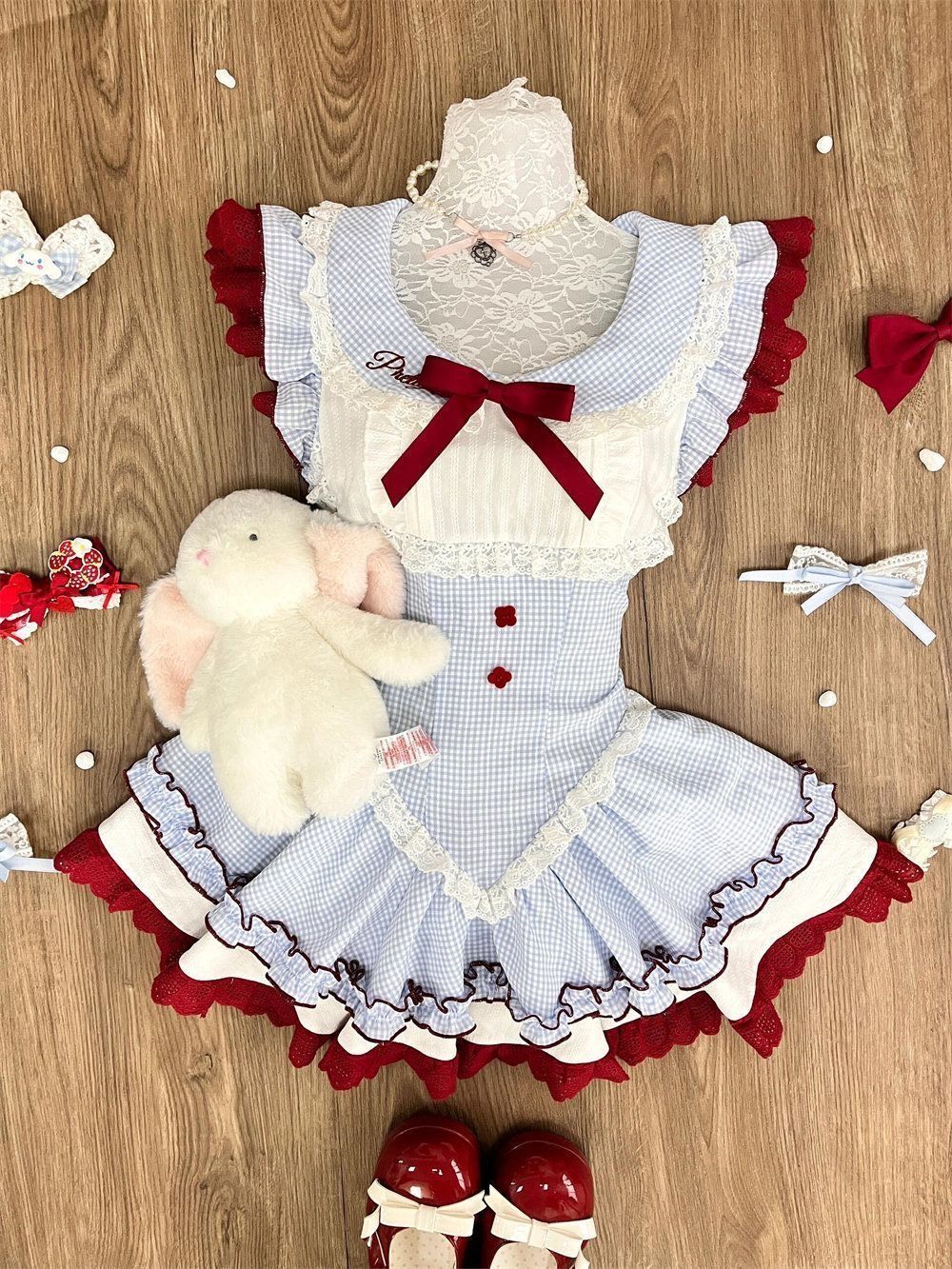 ꒰甜美娃娃領蝴蝶結連衣裙꒱