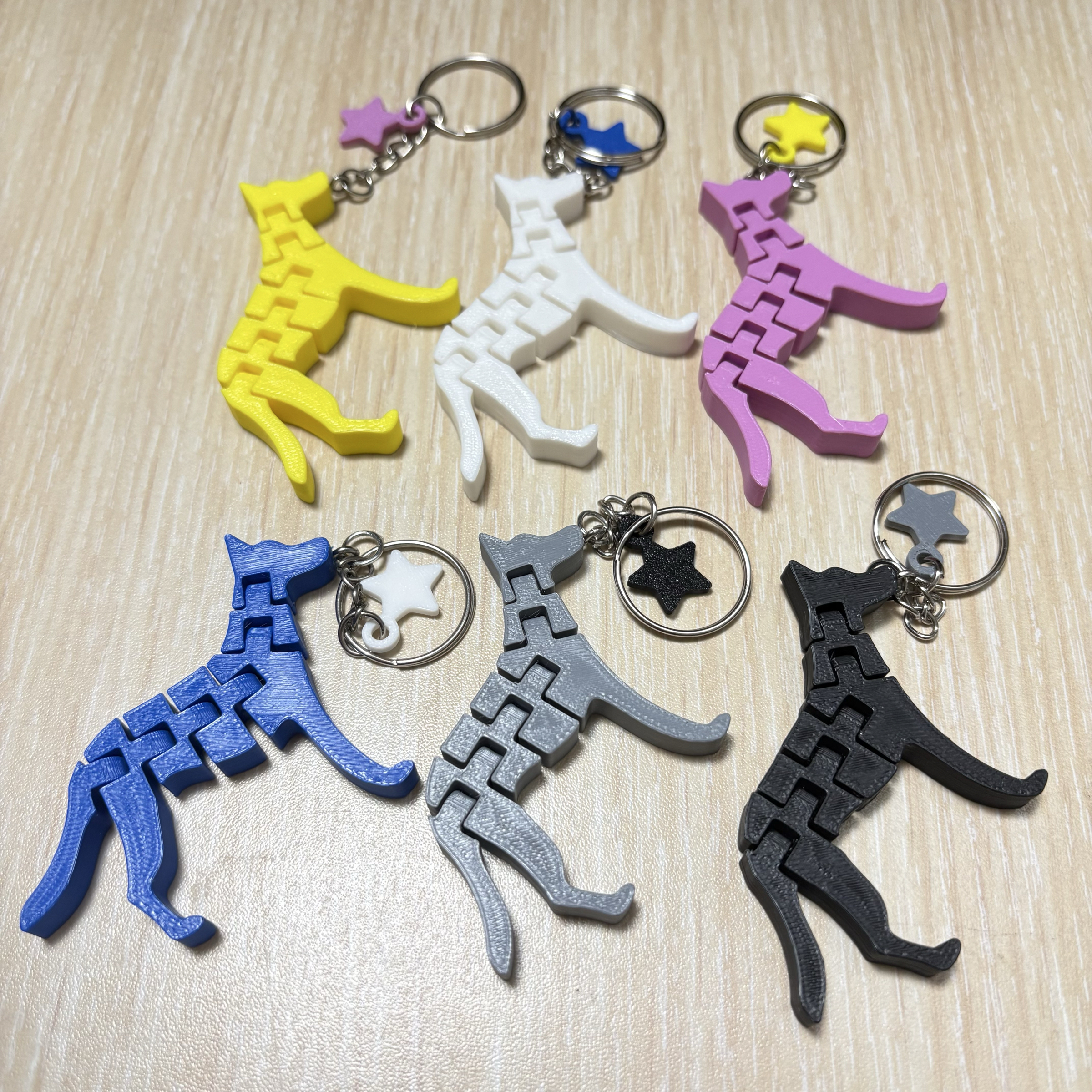 ⭐️星星相印📣買三送一📣3D列印狼犬活動式鑰匙圈/狼犬活動式結構玩具 狼犬鑰匙圈玩具吊飾 狼犬剪影.吊飾.小禮物