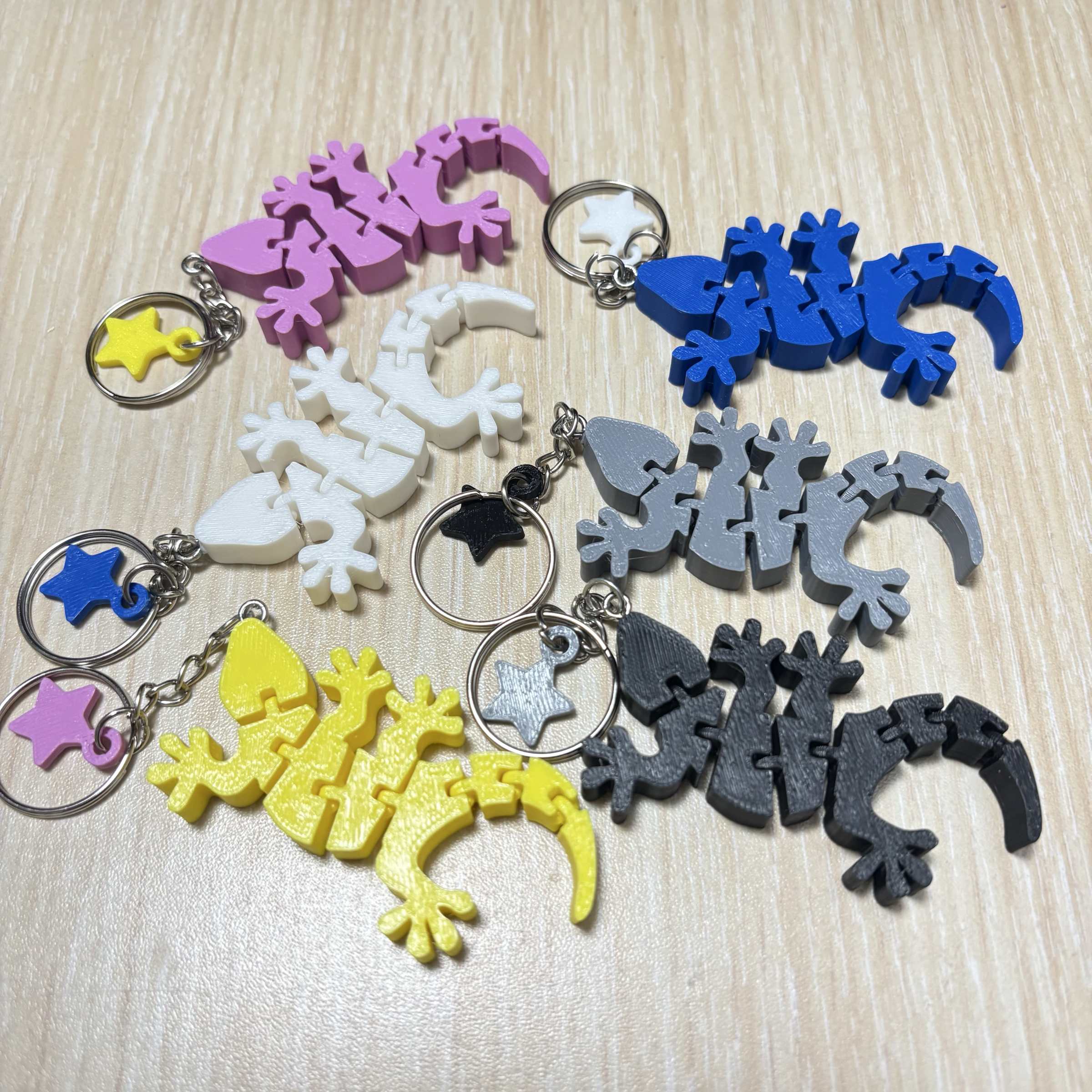 ⭐️星星相印📣買三送一📣3D列印蜥蜴活動式鑰匙圈/蜥蜴活動式結構玩具 蜥蜴鑰匙圈玩具吊飾 蜥蜴.吊飾.小禮物.動物