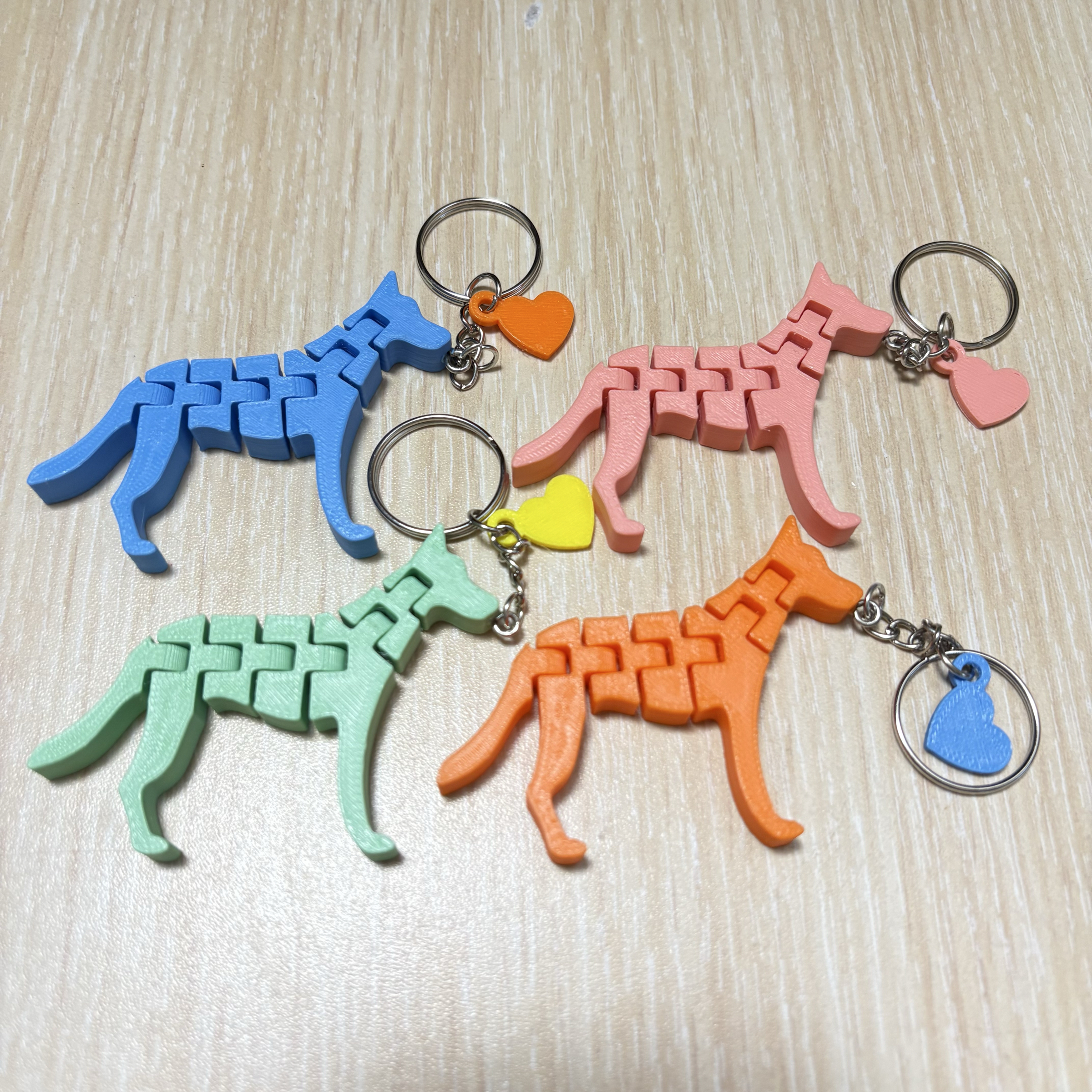📣買三送一📣3D列印狼犬活動式鑰匙圈/狼犬活動式結構玩具 狼犬鑰匙圈玩具吊飾 狼犬剪影.吊飾.小禮物.動物