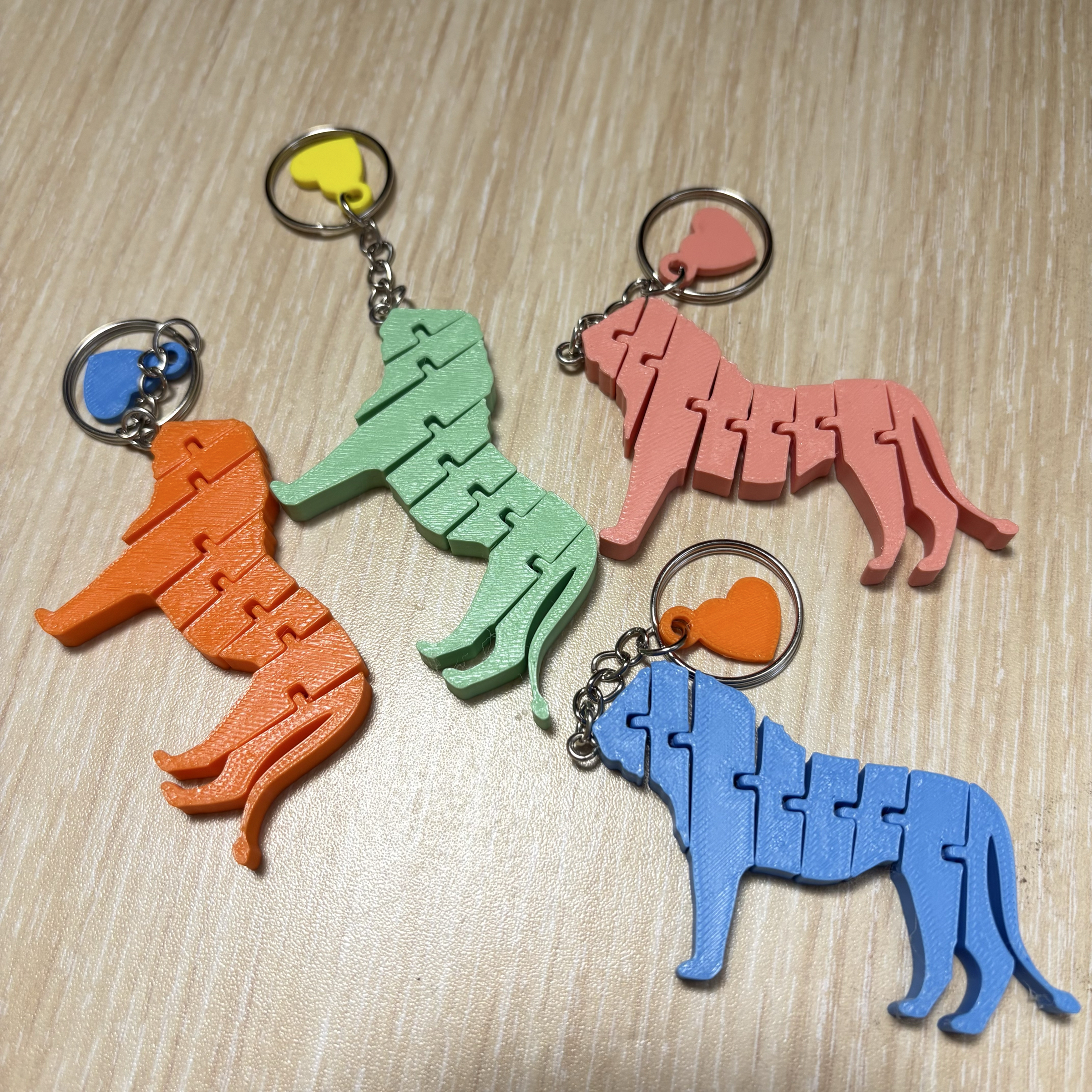 📣買三送一📣3D列印獅子活動式鑰匙圈/獅子活動式結構 獅子鑰匙圈玩具吊飾 獅子剪影.吊飾.小禮物.動物