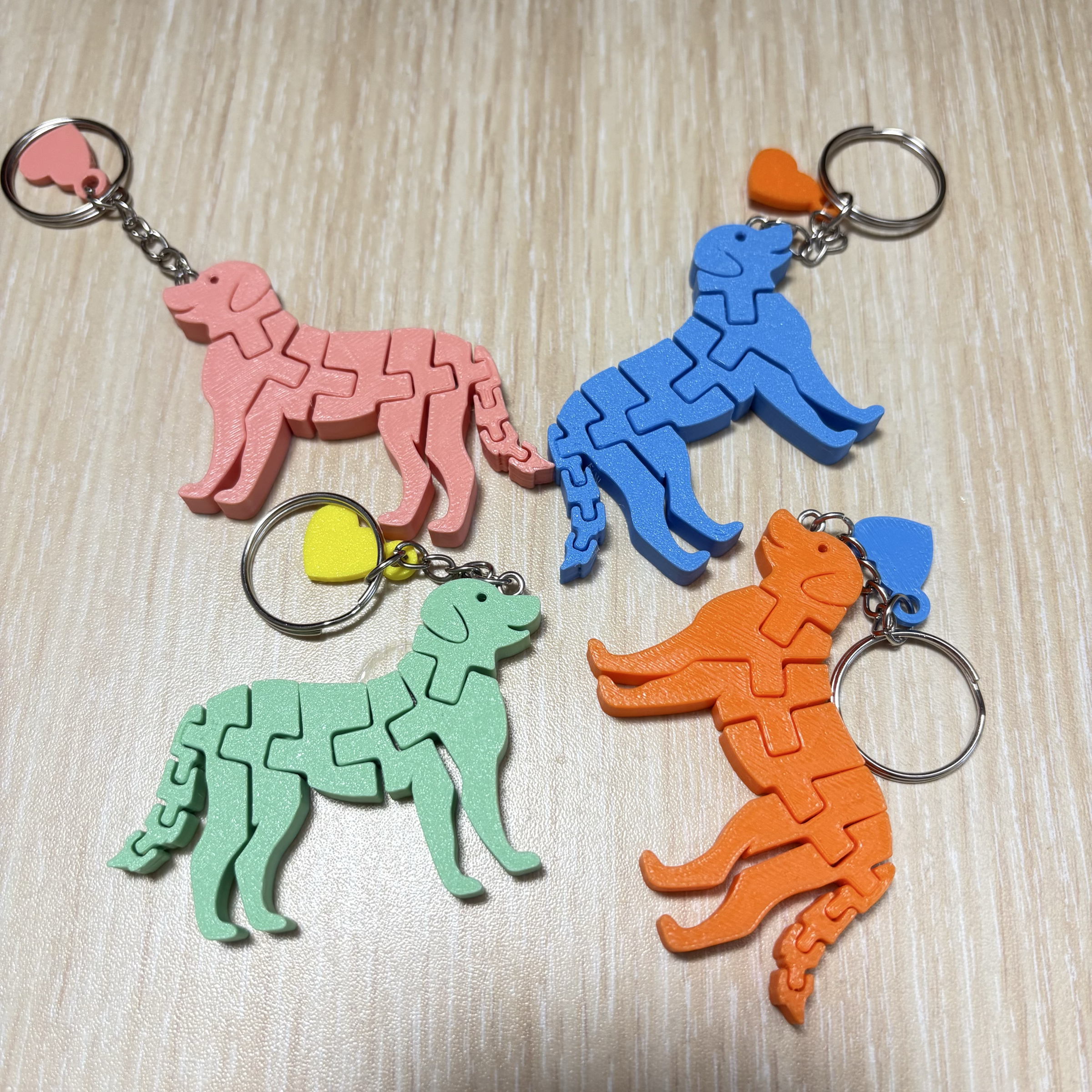 📣買三送一📣3D列印小狗活動式鑰匙圈/狗狗活動式結構 拉布拉多鑰匙圈吊飾狗狗.黃金獵犬.吊飾.小禮物.動物
