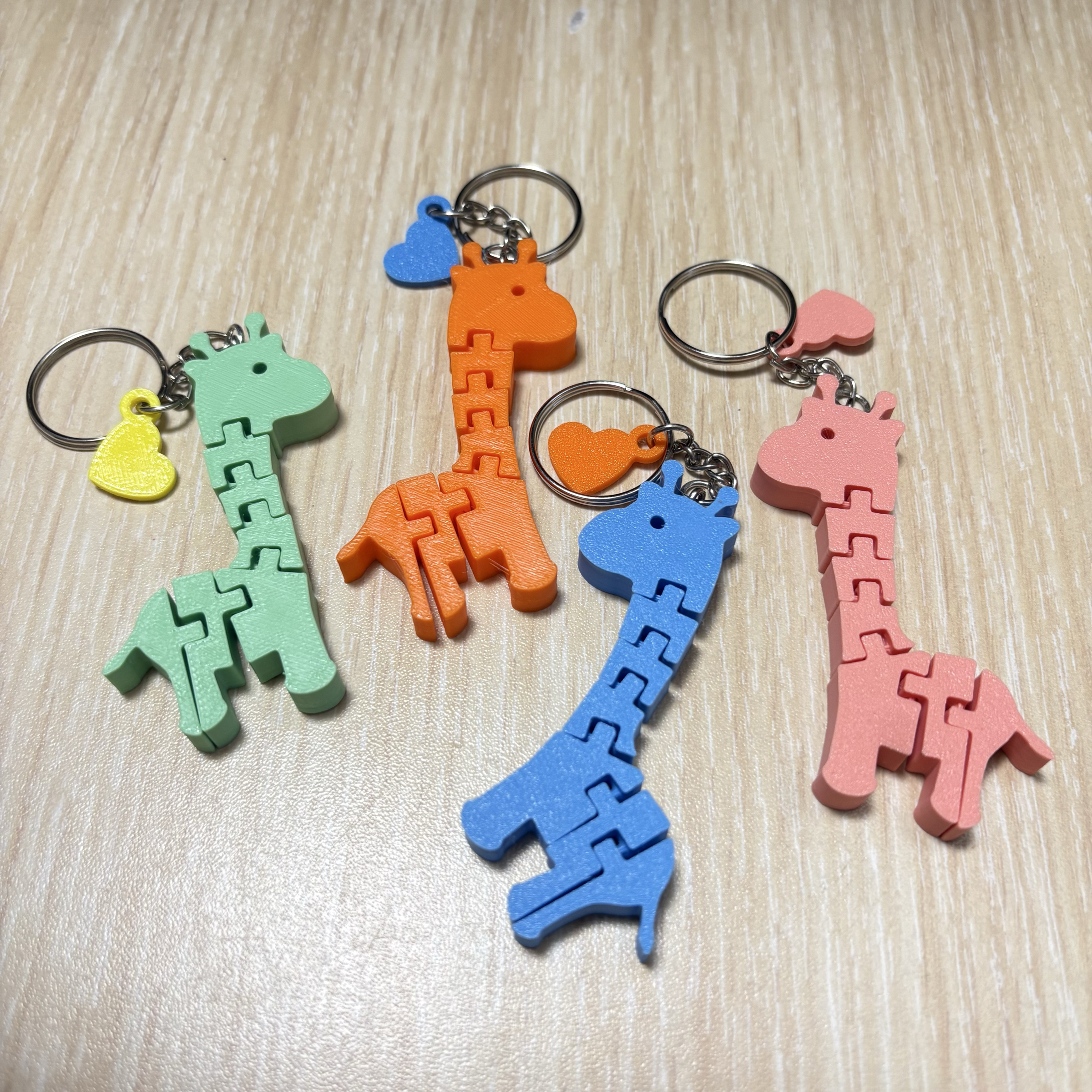 📣買三送一📣3D列印長頸鹿活動式鑰匙圈/長頸鹿活動式結構長頸鹿鑰匙圈玩具吊飾 長頸鹿.吊飾.小禮物.動物
