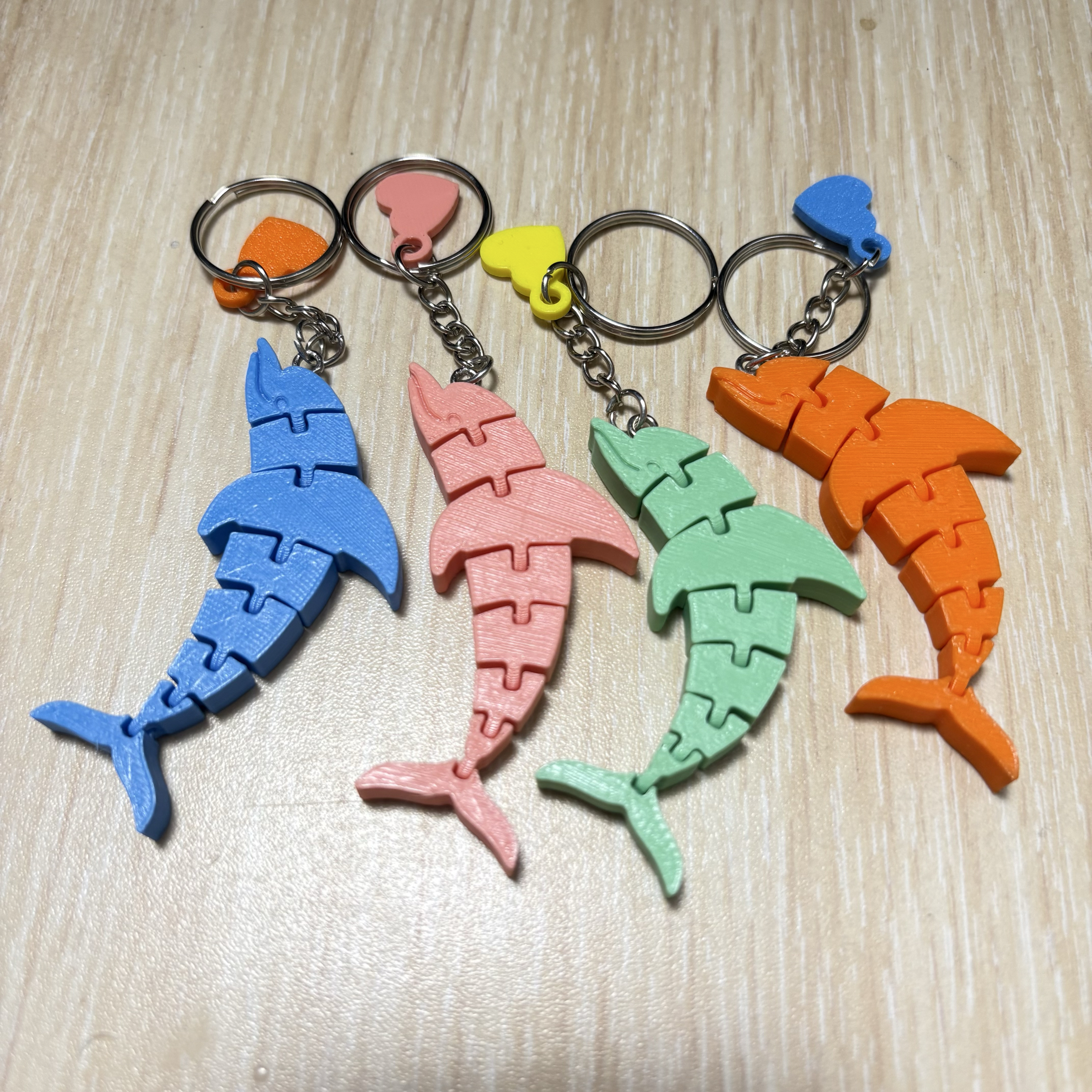 📣買三送一📣3D列印海豚活動式鑰匙圈/海豚活動式結構 海豚鑰匙圈玩具吊飾 海豚.吊飾.小禮物.動物