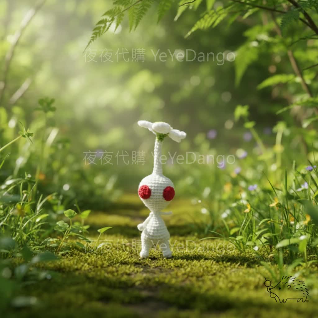 🌱森林芽芽族吊飾-白白花