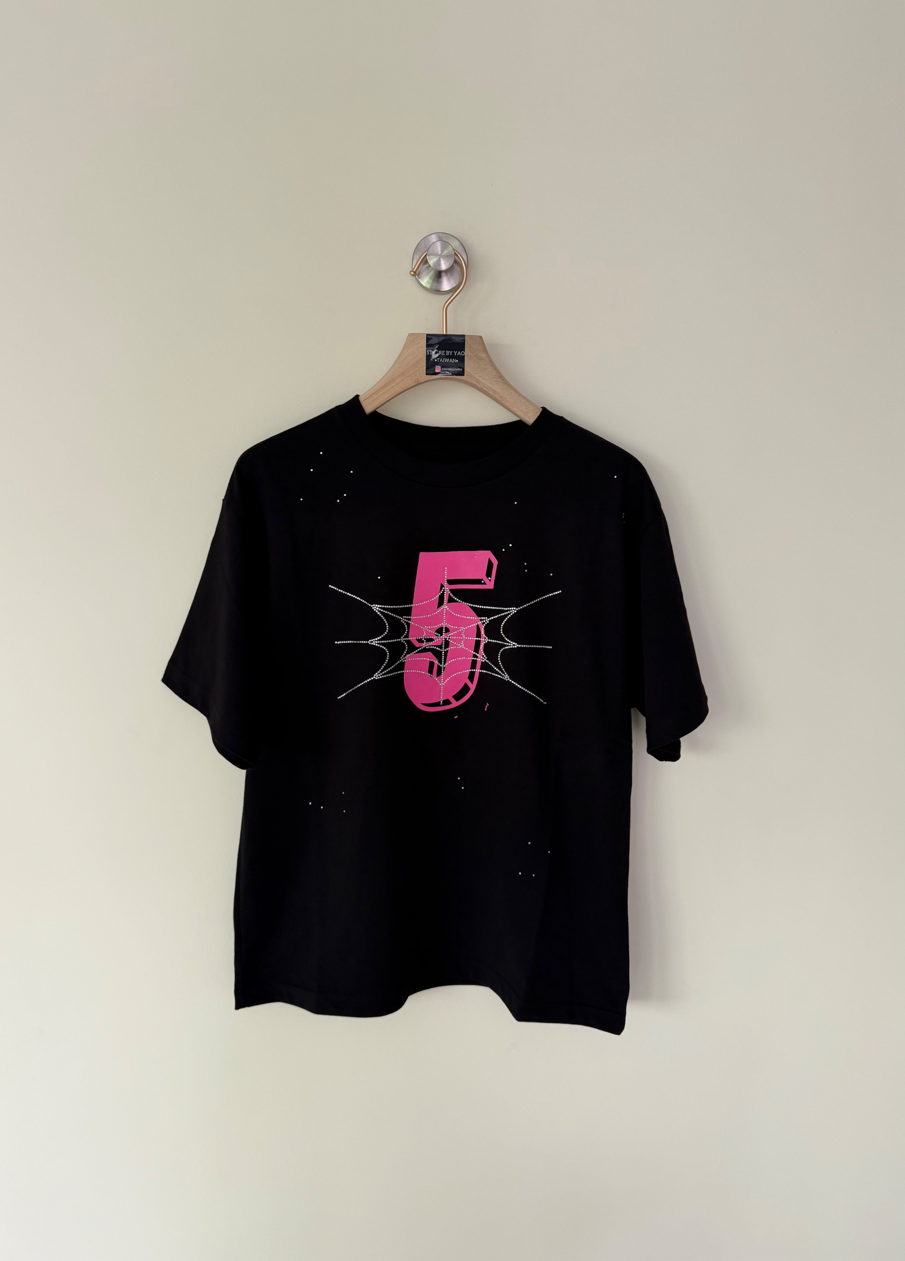 SP5DER PAVOUK RHINESTONE TEE