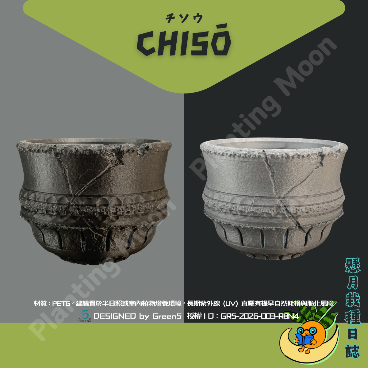 【懸月栽種日誌】3D列印盆｜チソウCHISŌ｜虎尾蘭 仙人掌 大戟 積水鳳梨 龍舌蘭 塊根 多肉 觀葉 塑膠盆 潮流盆