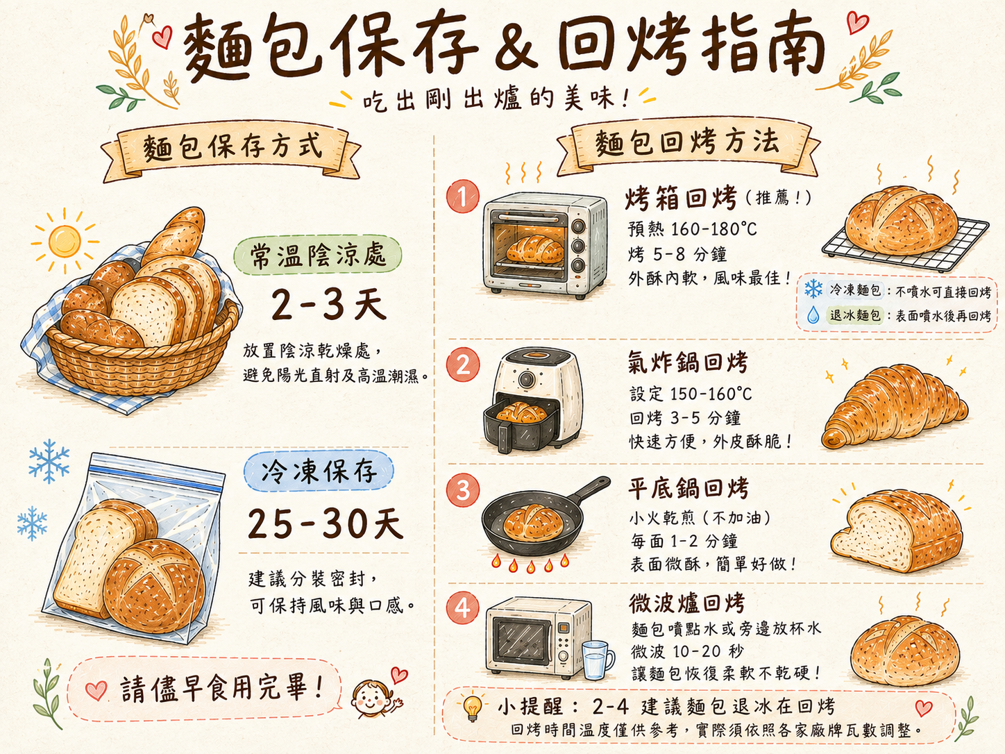 保存＆回烤建議