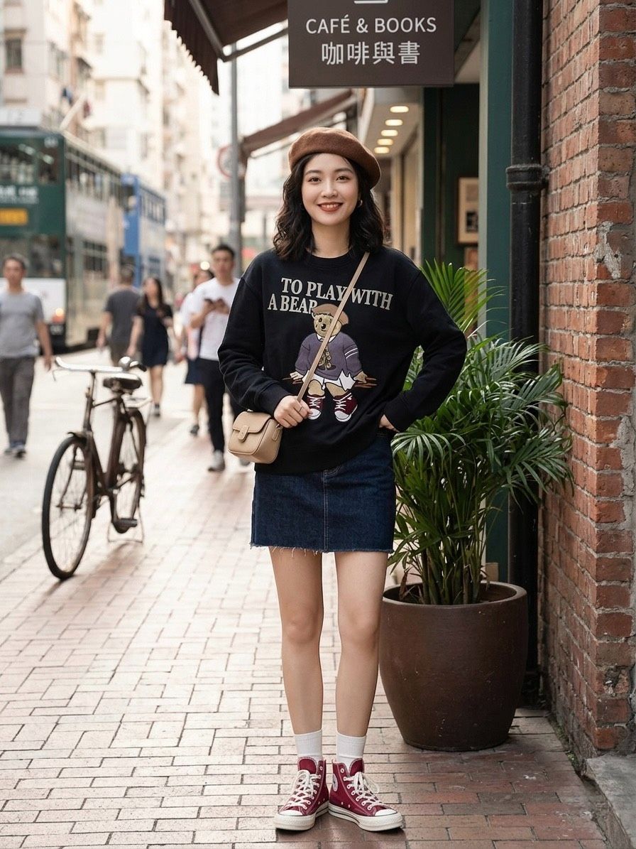 限量售完不補 ▶ 品牌設計款 TW Bear 刺繡熊大學tee（Unisex）