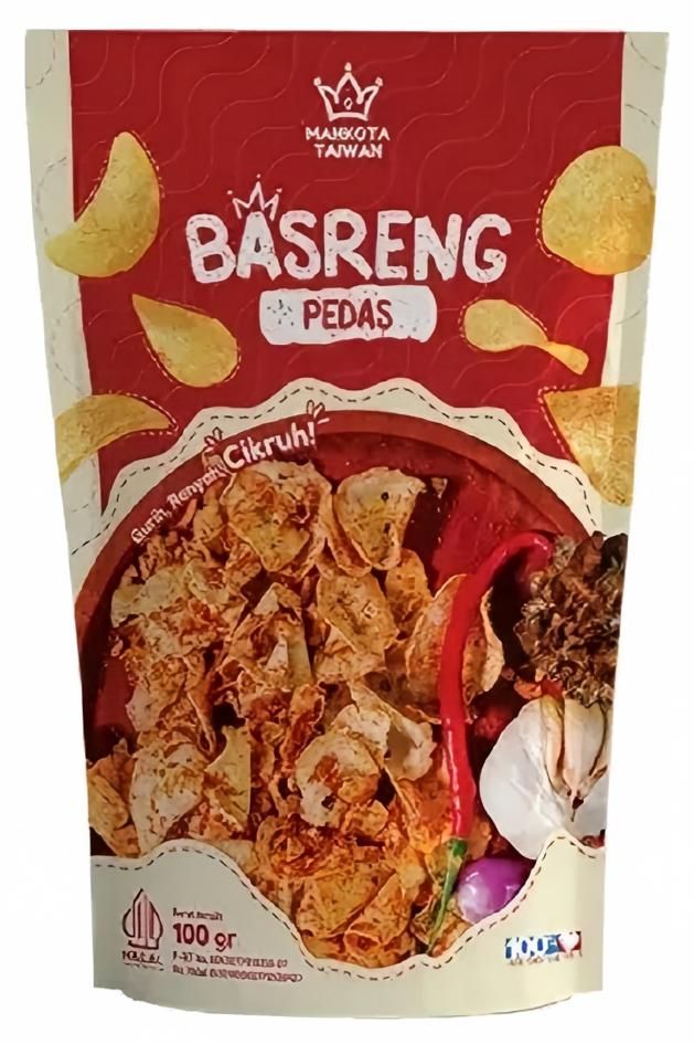 印尼 MAHKOTA TAIWAN basreng pedas 辣味酥餅 100g
