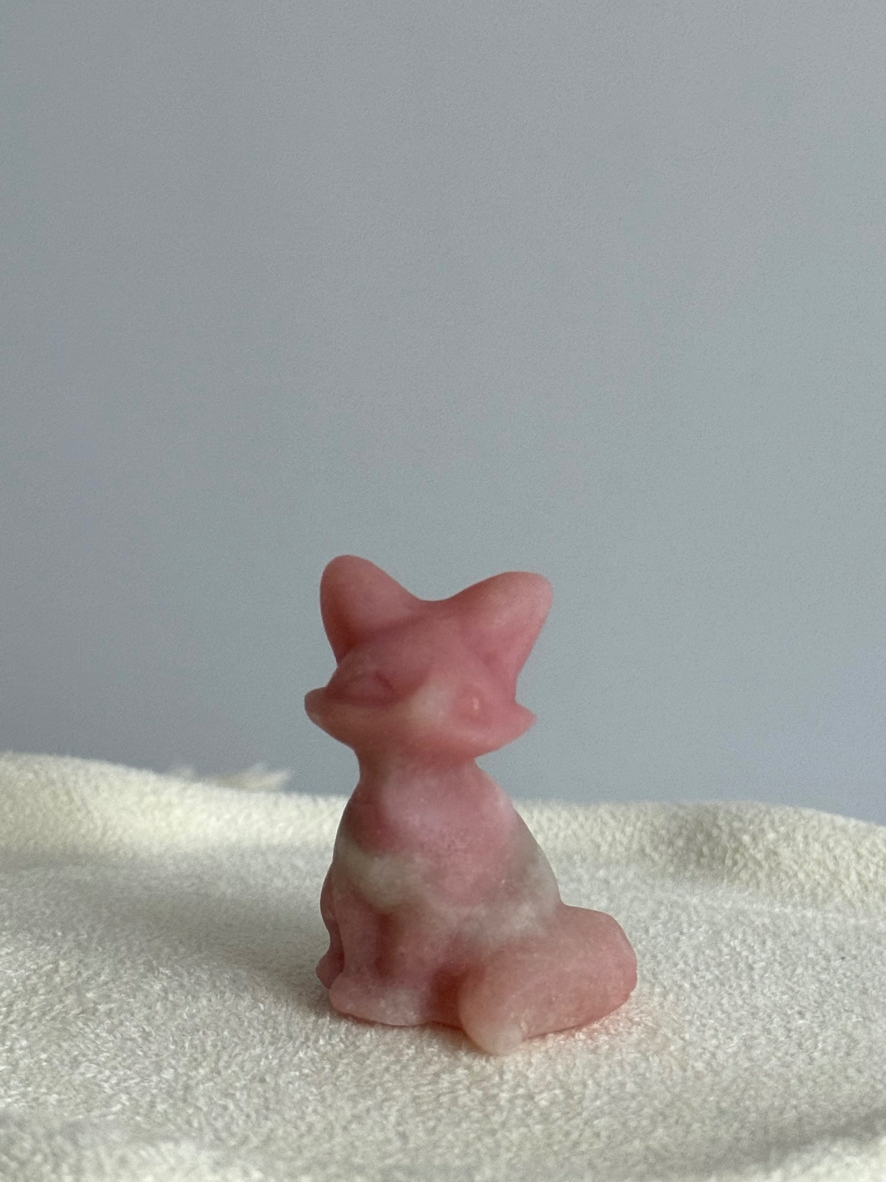 粉奧寶狐狸擺件
