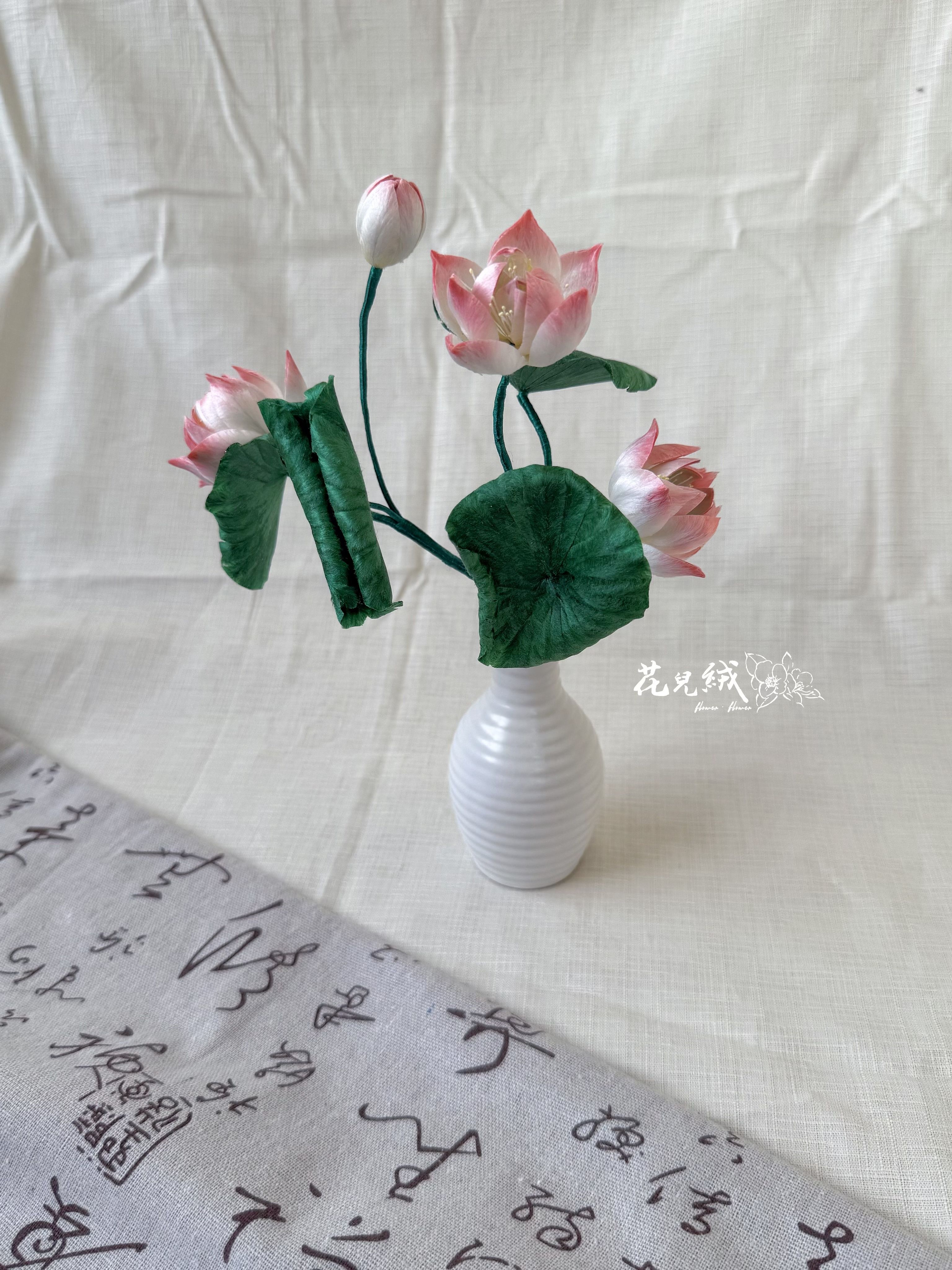 【夏荷荷花擺件_含花瓶 】