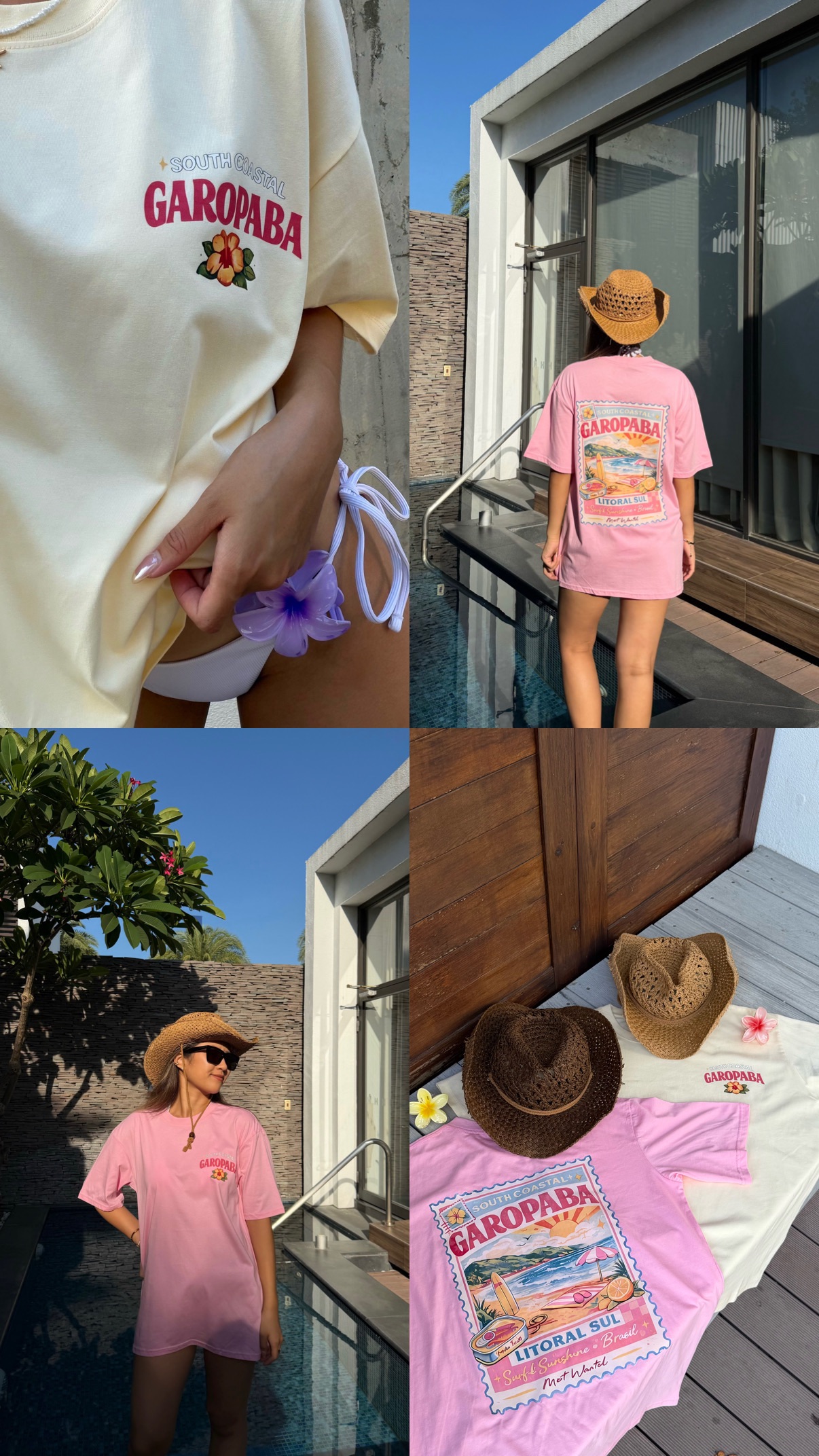Summer Coast 🩷💛 沙灘印花短袖 oversize 度假感上衣
