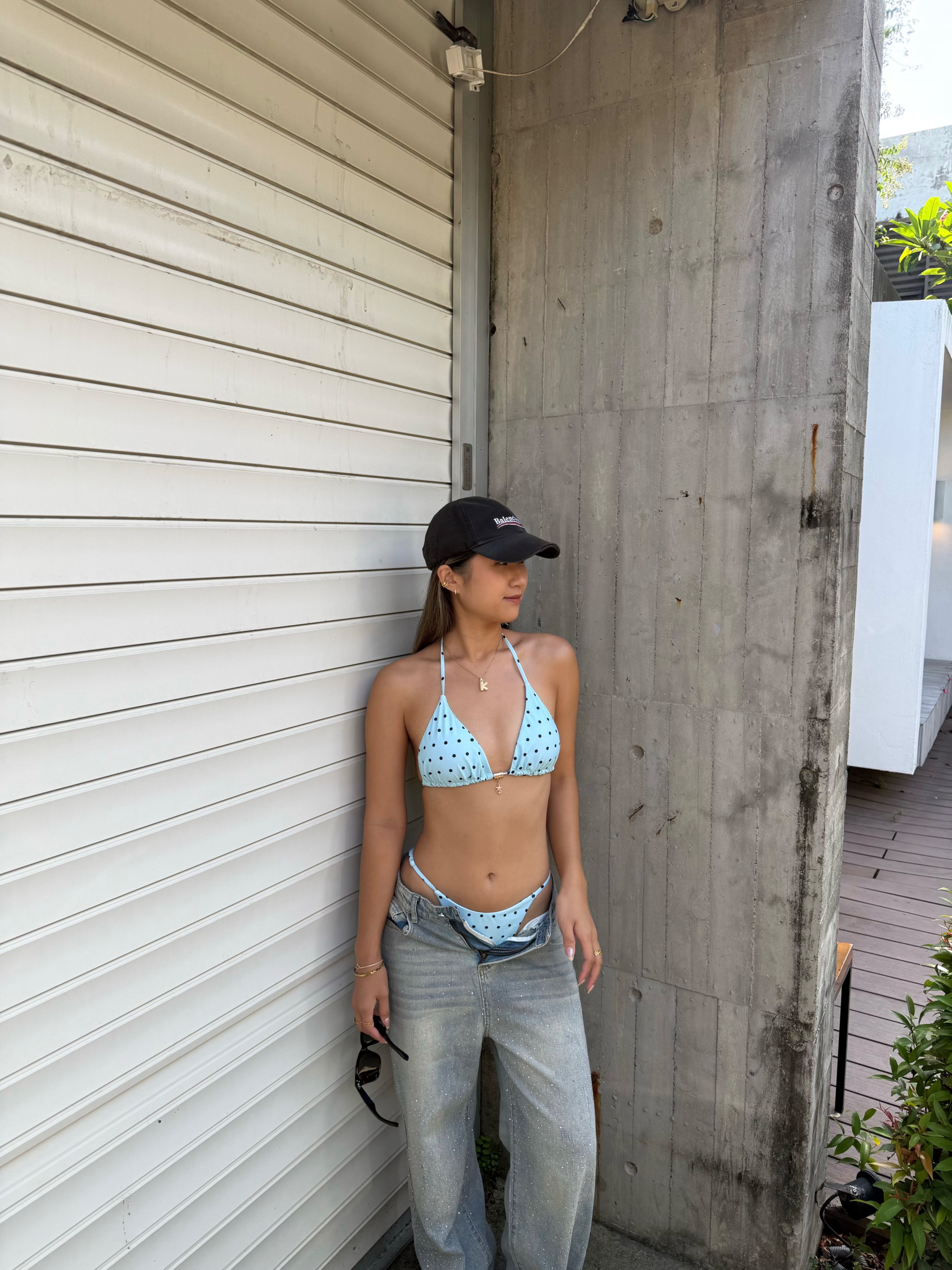 經典波點是必買💙！歐美 辣妹 綁帶泳衣 性感比基尼 兩件式bikini