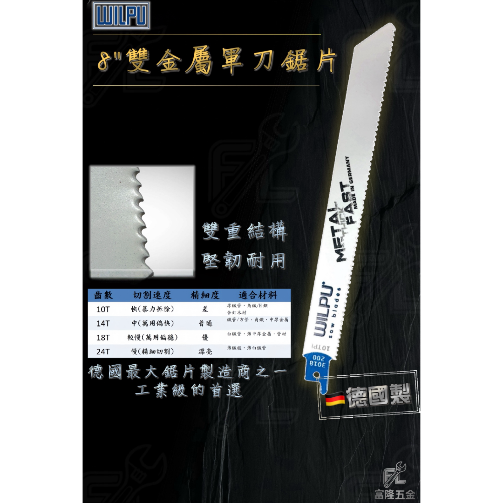 8＂雙金屬軍刀鋸片