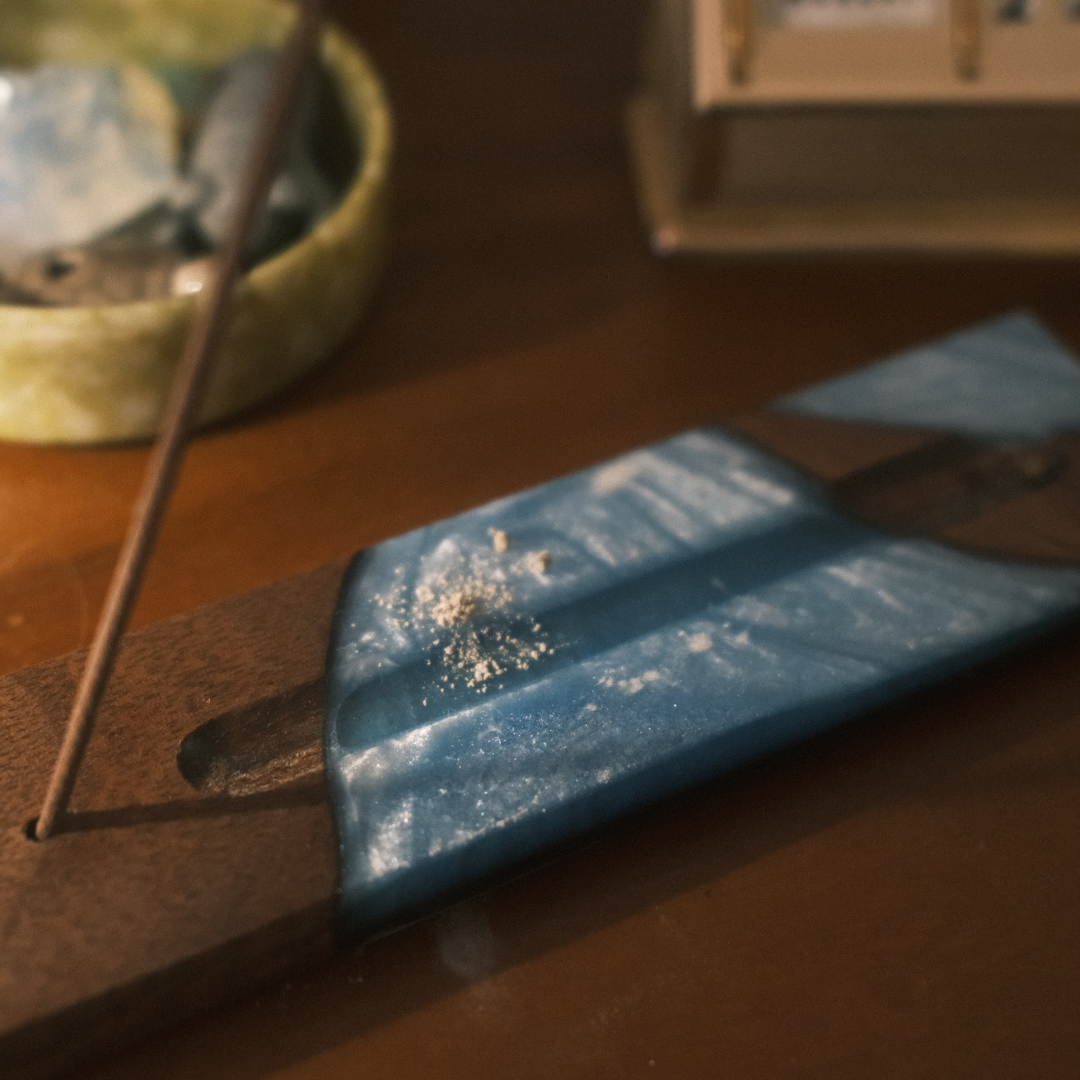 雙面流體線香座｜Wood ＆ Epoxy Incense Holder