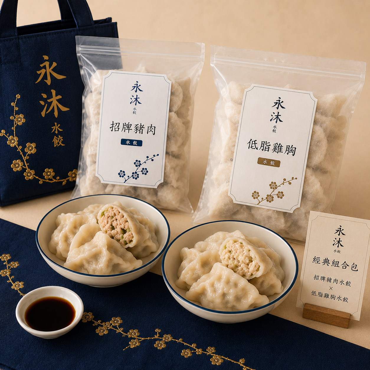 永沐人氣水餃組合包｜招牌豬肉＋低脂雞胸一次擁有