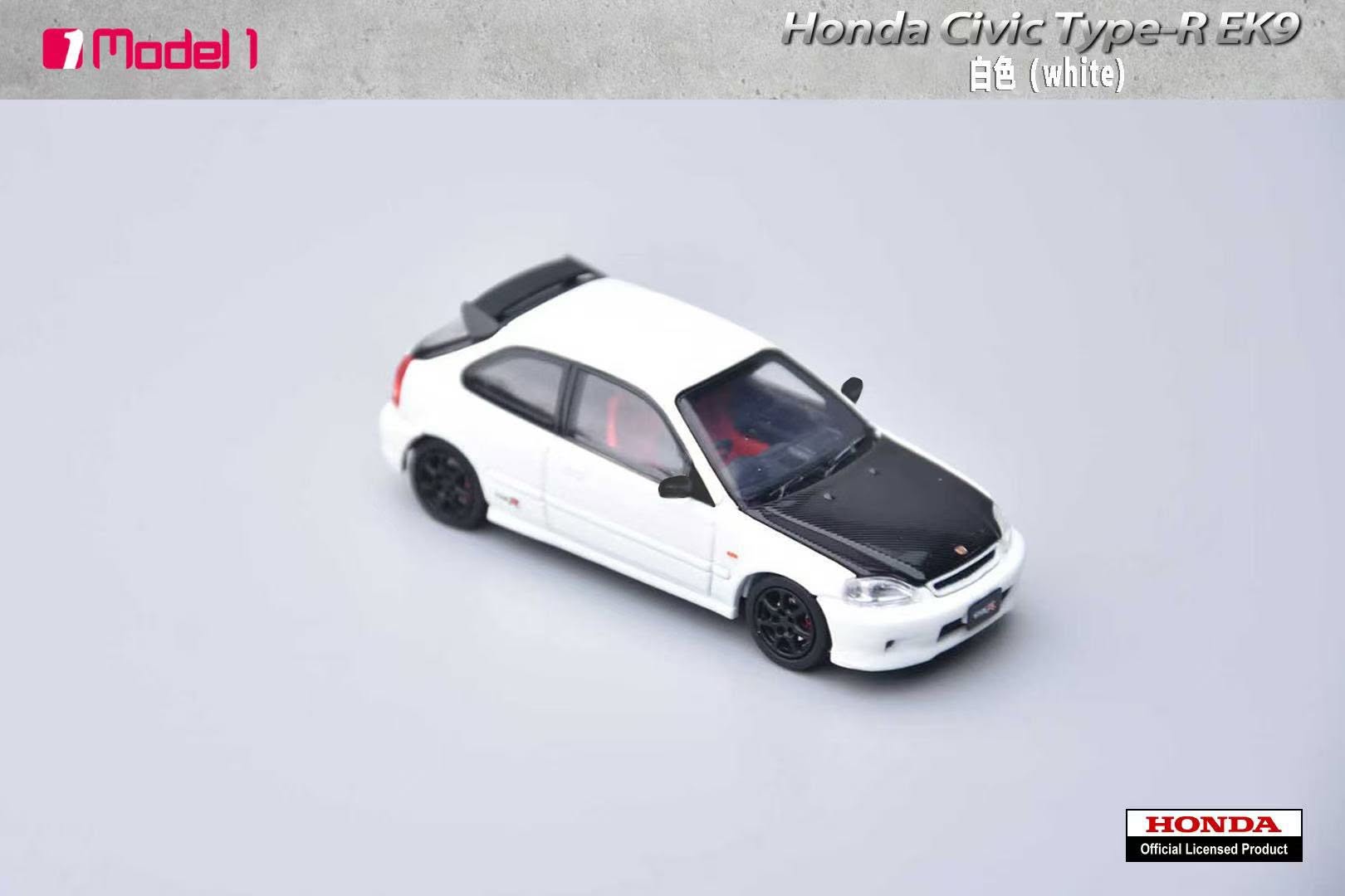 7/19 Model One FH 1/64 喜美 Civic Type-R EK9 第一代 白色碳蓋