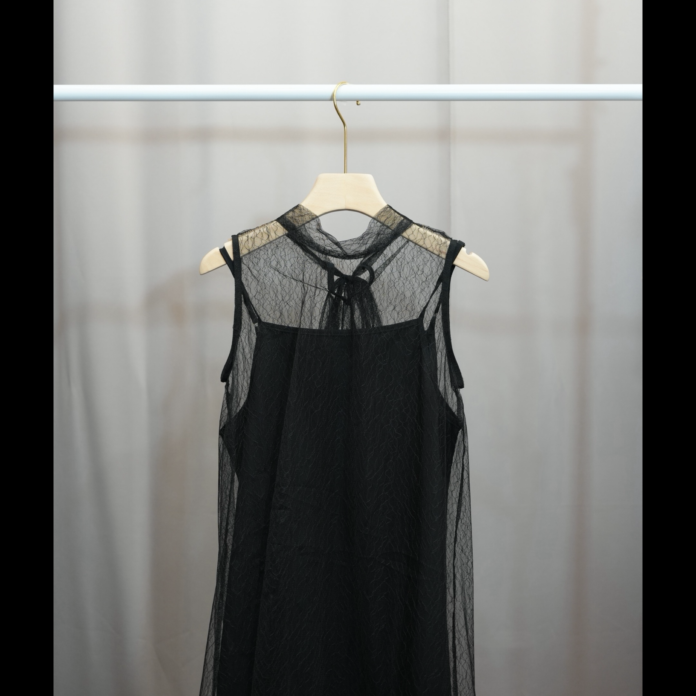 【Mermaid studio】現貨秒出🔥實拍（1色）真兩件後綁帶蕾絲長洋｜氣質 晚宴 禮服 背心洋 蝴蝶結86839