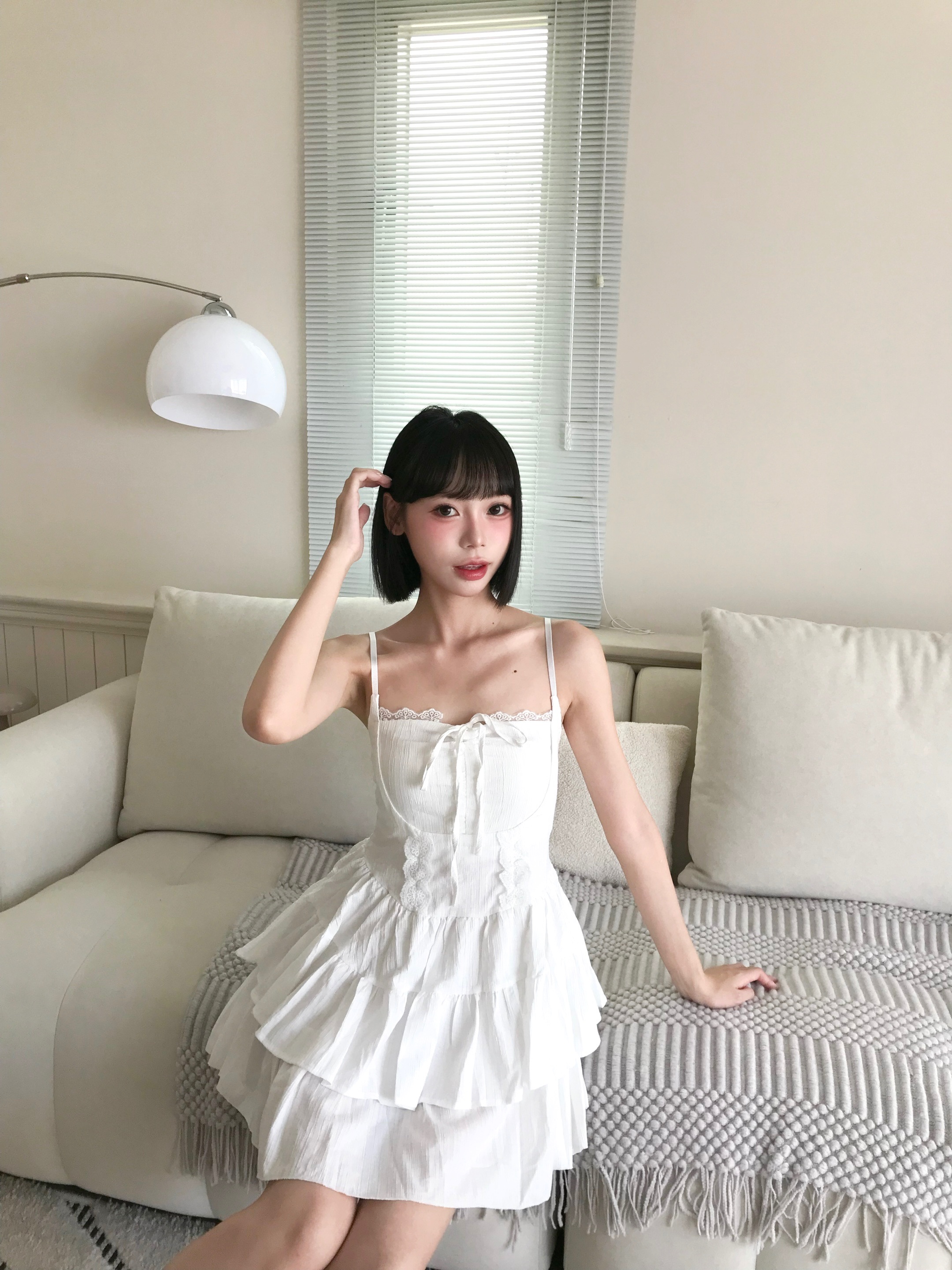 𝑷𝒐𝒏𝒚𝒐 假日約會 細肩綁結蛋糕裙洋裝