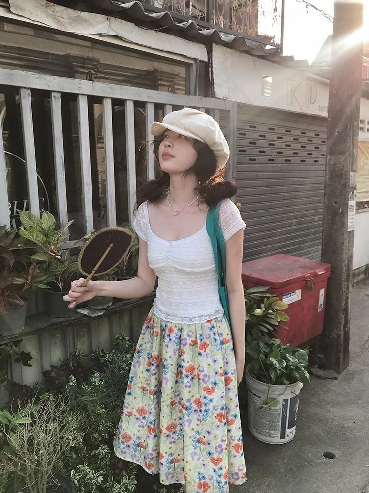 ꒰法系碎花蕾絲套裝꒱