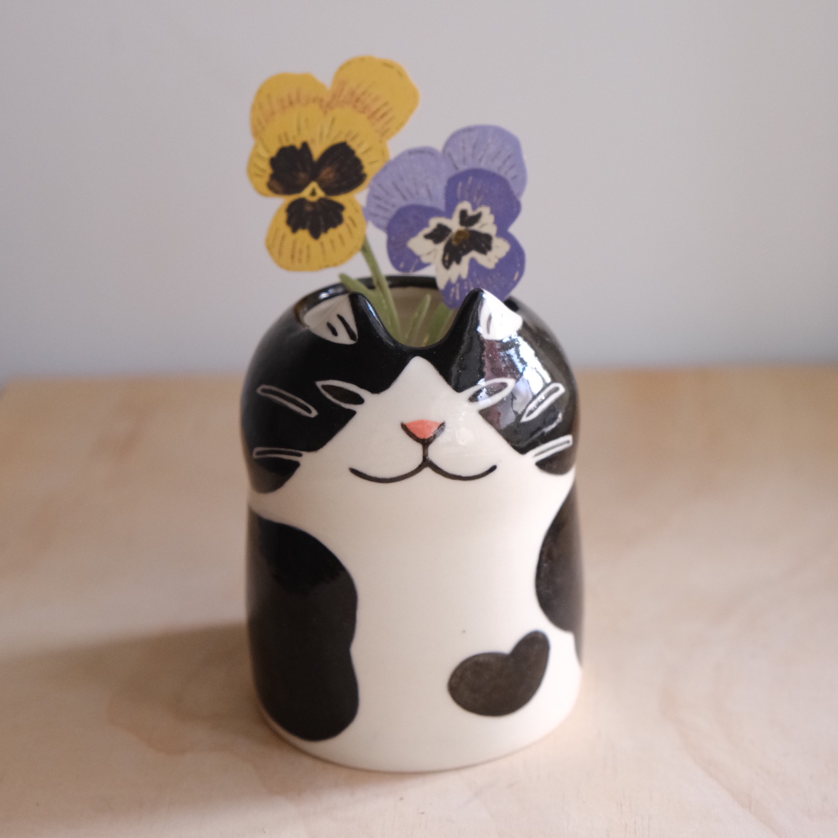Yycat 黑白貓花器2