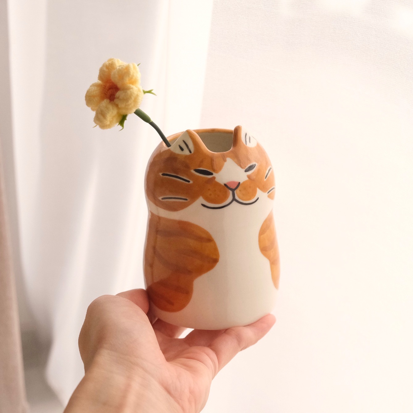 Yycat 橘白貓花器6